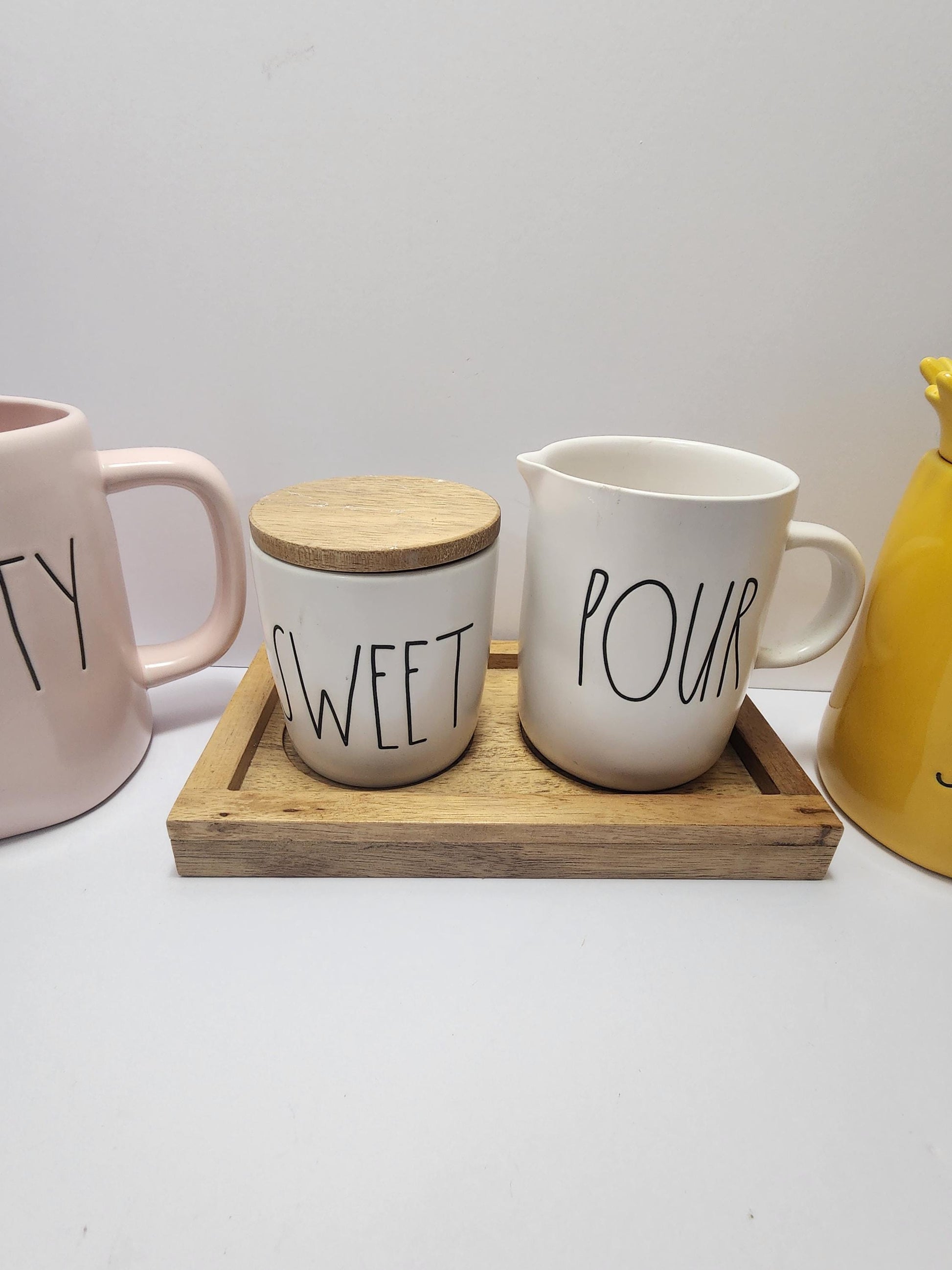 Rae Dunn Pottery Coffee Mugs - Positive Vibes - Sunflowers - Sunshine - Rae Dunn - Mugs - Coffee Mugs - Namaste - Yoga - Gift Mugs
