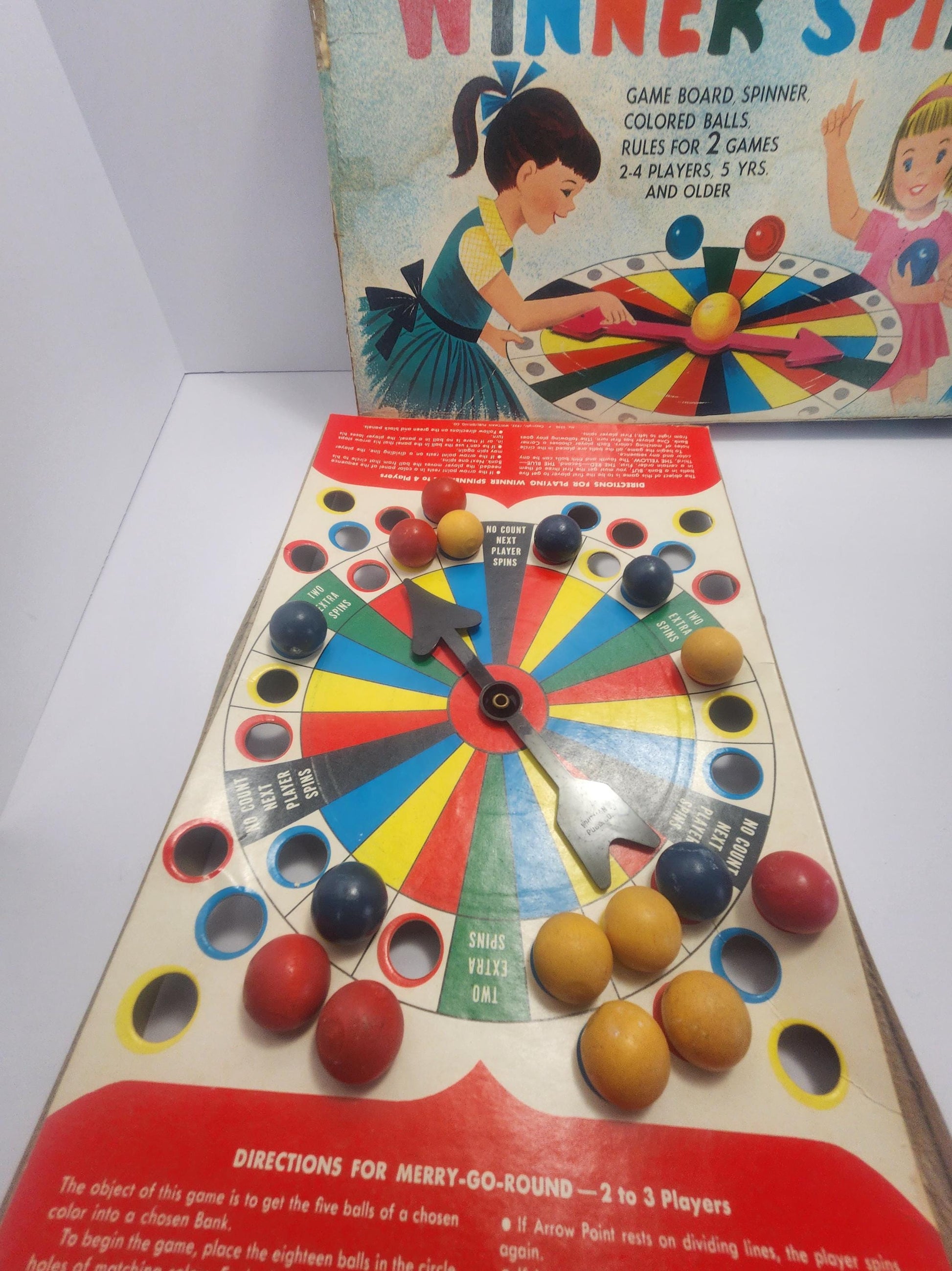 1959 Whitman Winner Spinner Antique Board Game - Whitman - 1950s - Antique Games - Games - Family Games - Board Games - Winner Spinner