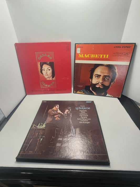 Vinyl Record Set Boxes 1960s - Macbeth - Callas Carmen - La Boheme - Vinyl - Records - Record Sets - Vintage Music - Music - LP Records