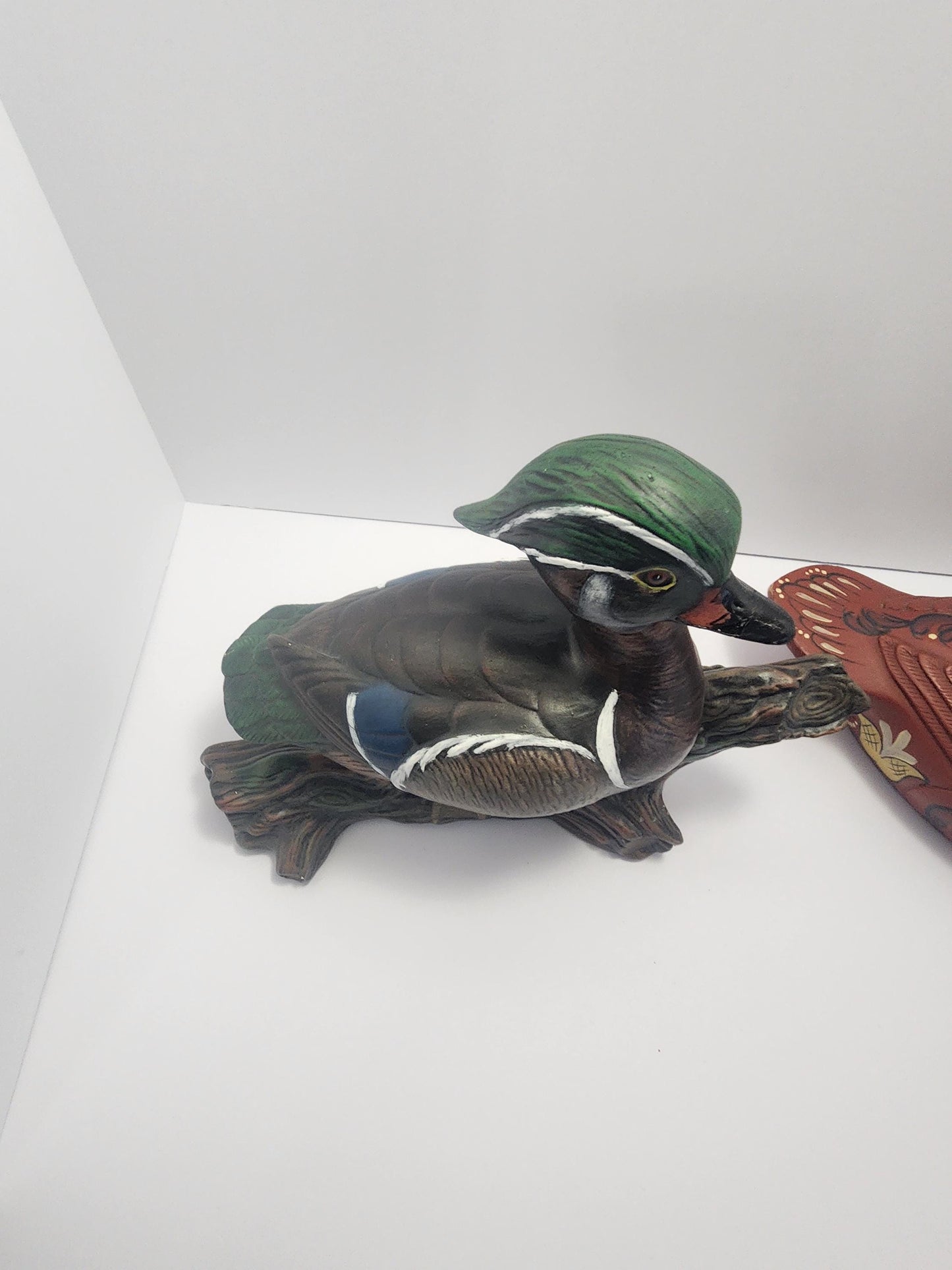 1979 Emily Handpainted Ceramic Wood Duck - Vintage Ceramic Mexican Red Duck - Folk Art - Ceramic Figurines - Vintage Figurines - Ducks