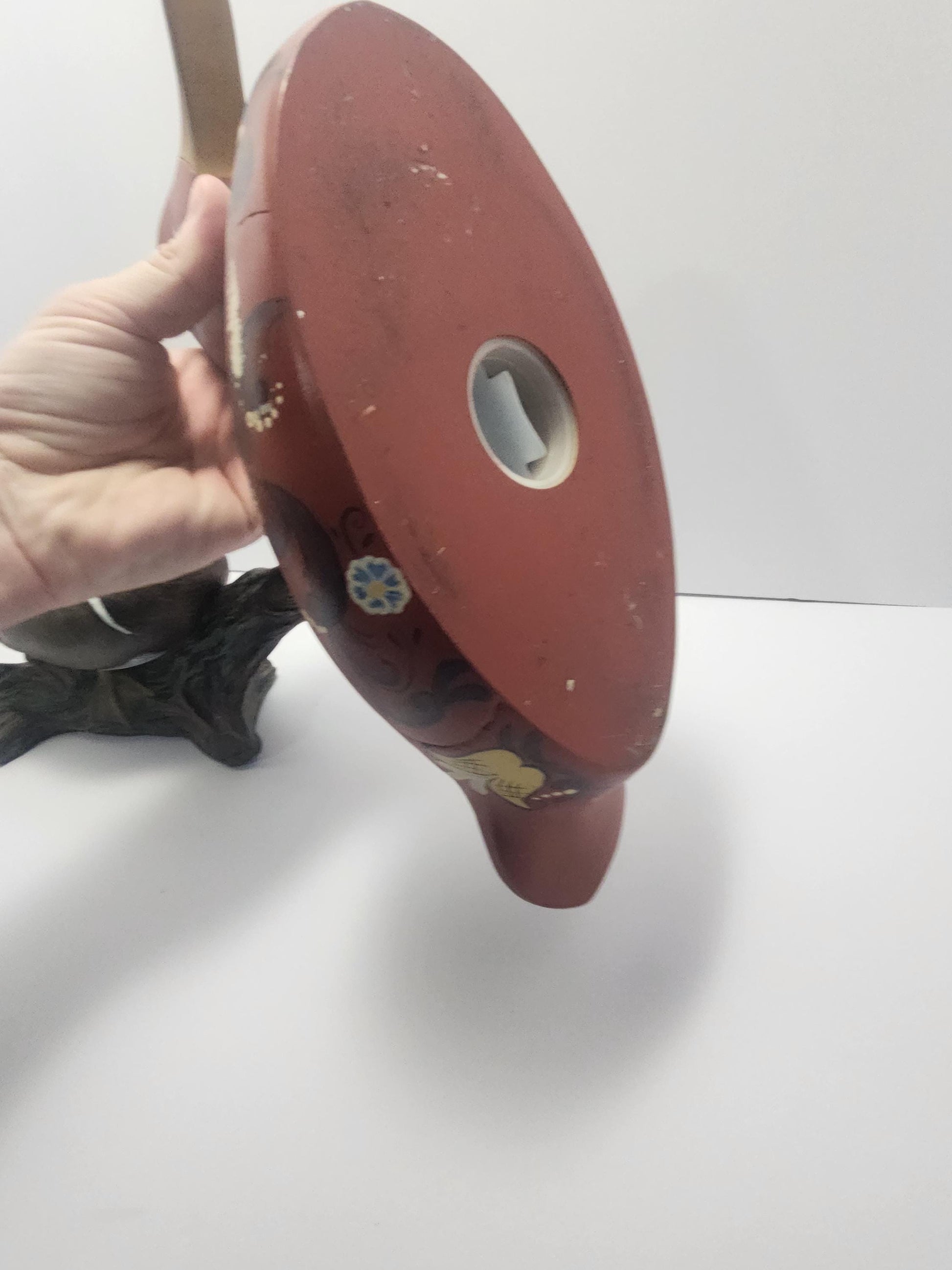 1979 Emily Handpainted Ceramic Wood Duck - Vintage Ceramic Mexican Red Duck - Folk Art - Ceramic Figurines - Vintage Figurines - Ducks