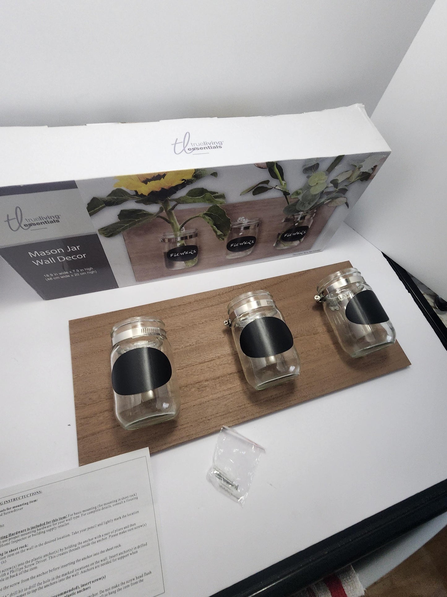 Mason Jar SET Of 3 Wall Decor Hanging Board - Mason Jars - Wall Decor - Wall Hanging - Planters - Decor - Plants