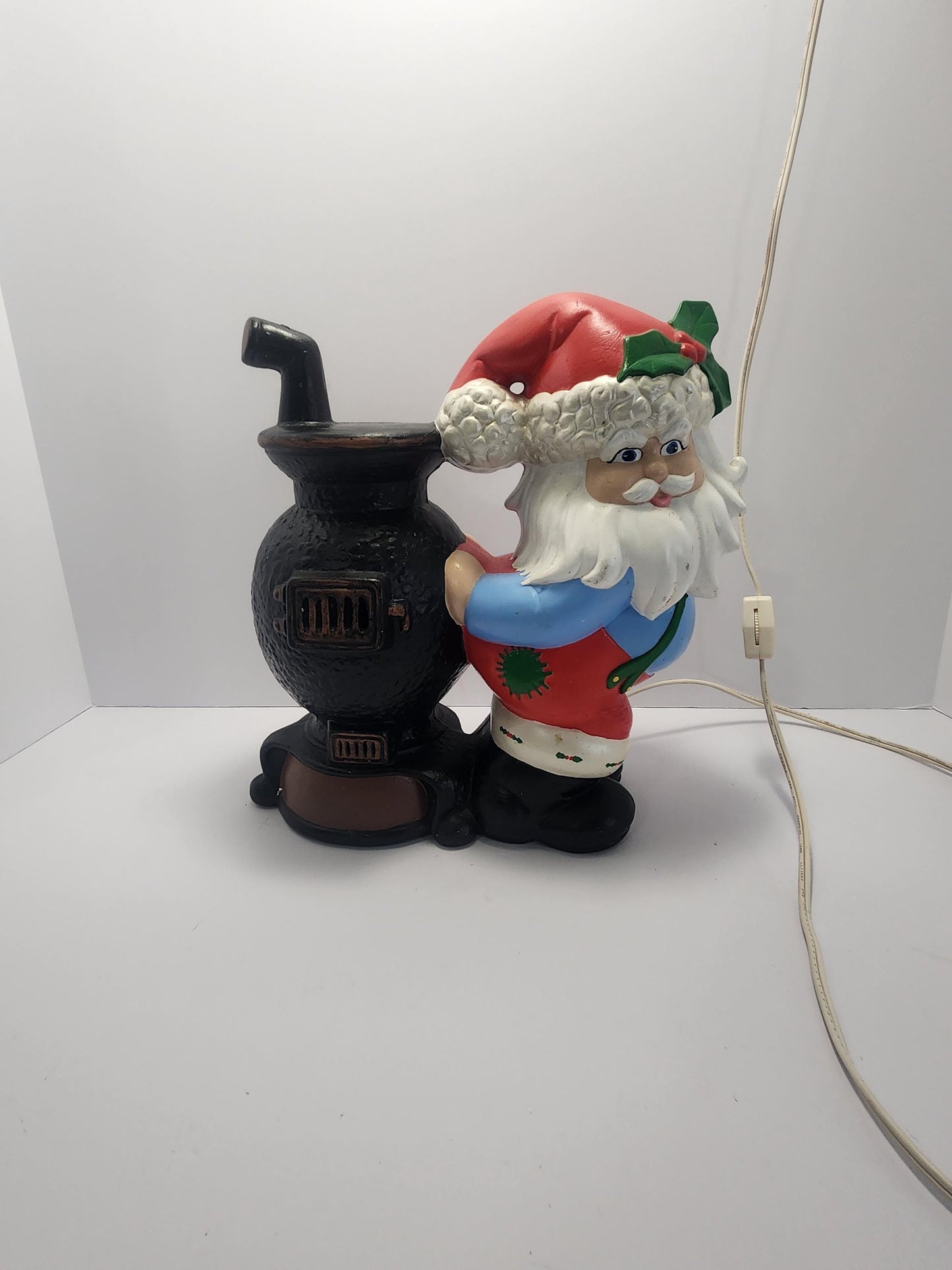 1980s Ceramic Santa Claus With Red Lights Up - Santa - Ceramic Santa - Light Up - Christmas - Christmas Figurines - Santa Claus