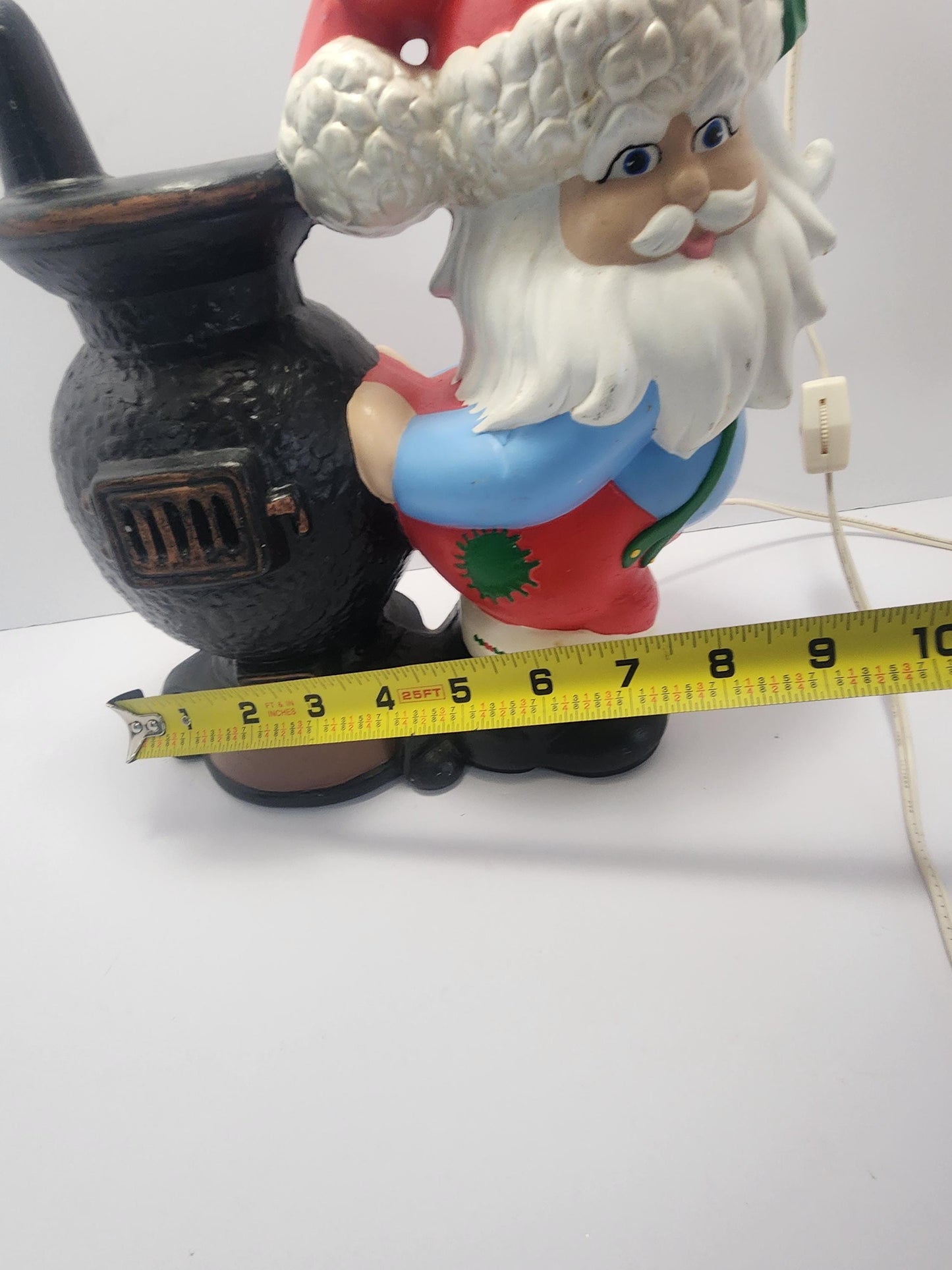 1980s Ceramic Santa Claus With Red Lights Up - Santa - Ceramic Santa - Light Up - Christmas - Christmas Figurines - Santa Claus