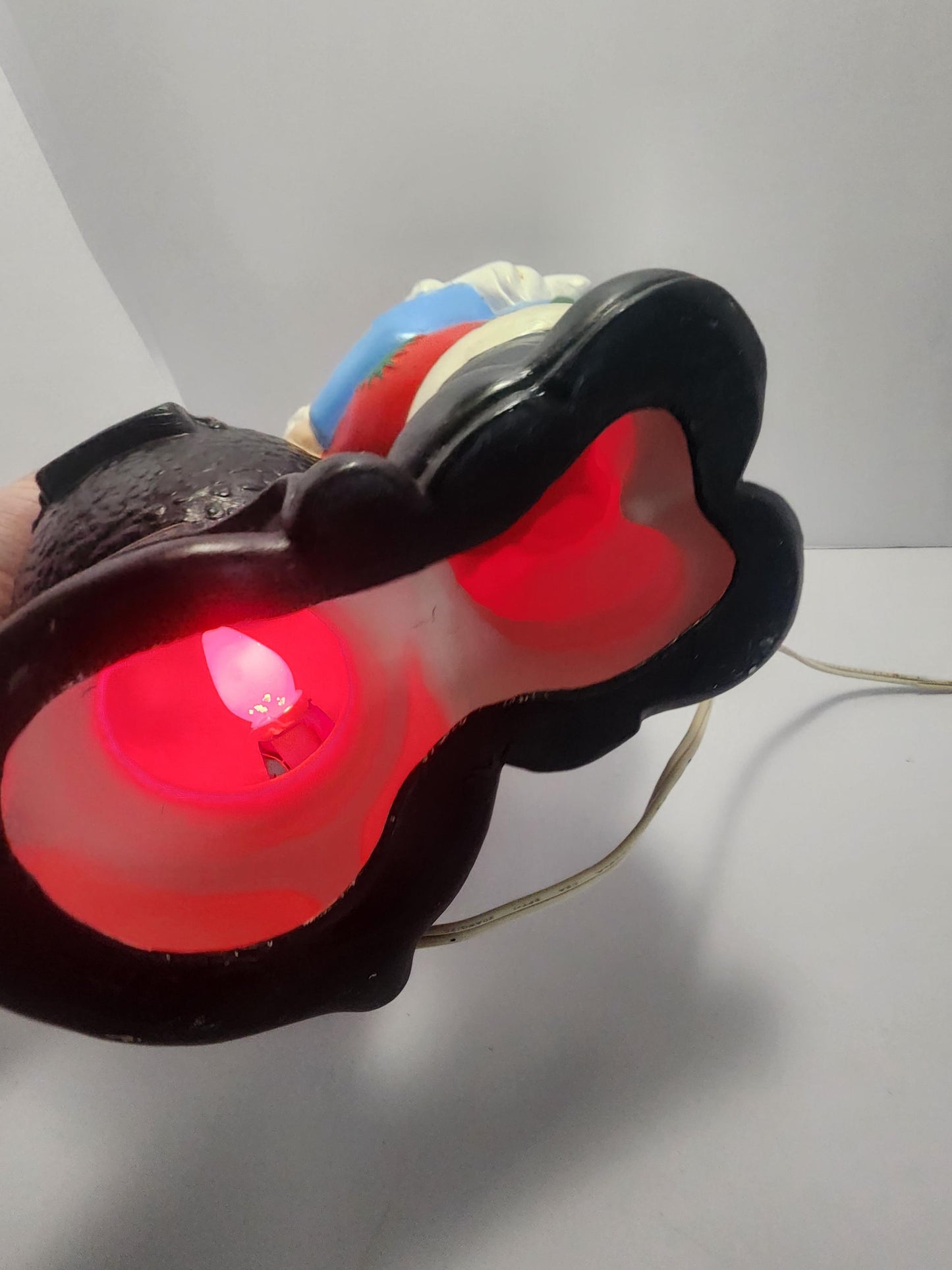 1980s Ceramic Santa Claus With Red Lights Up - Santa - Ceramic Santa - Light Up - Christmas - Christmas Figurines - Santa Claus