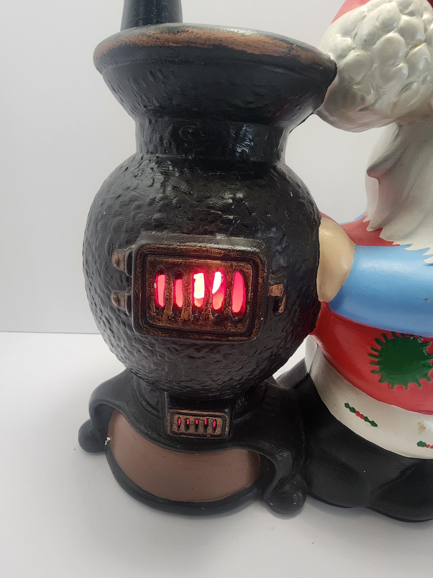1980s Ceramic Santa Claus With Red Lights Up - Santa - Ceramic Santa - Light Up - Christmas - Christmas Figurines - Santa Claus