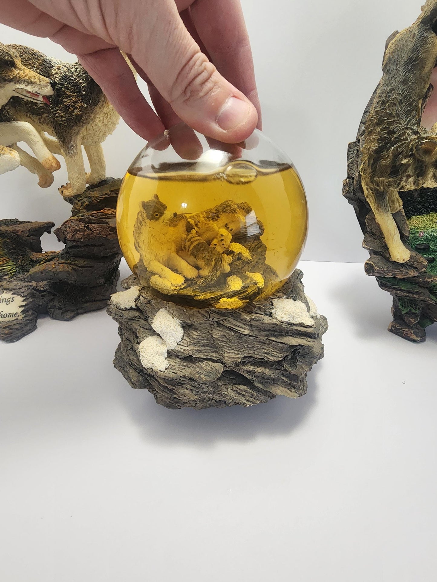 Wildlife Wolf Figurines and Snow Globe - Wolf - Wolves - Wolf Figurines - Snow Globes - Snowglobe - Wolf Gifs - Wildlife - Animals