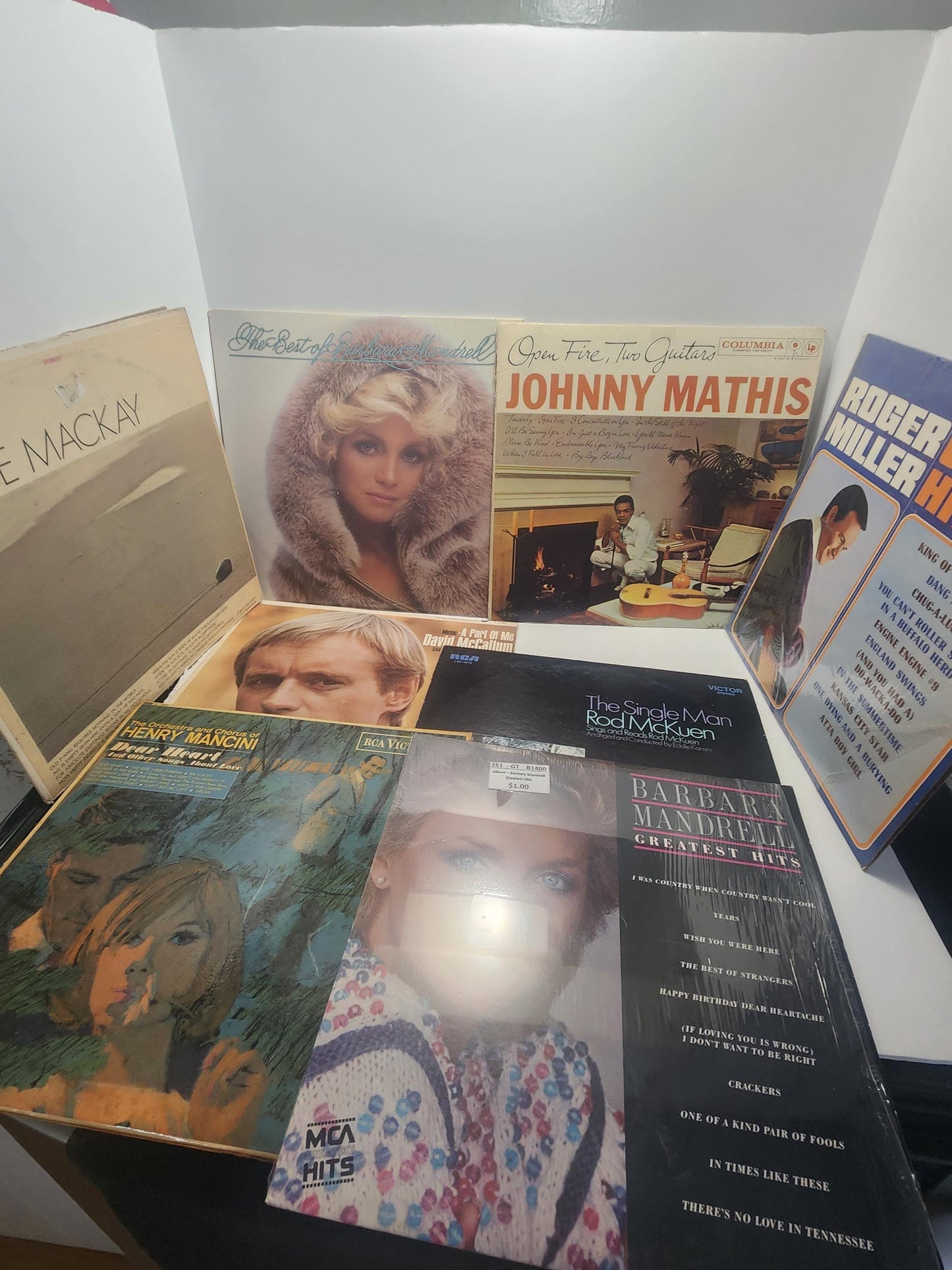 1960s 1970s Vinyl Records Mixed LOT Of 8 - Vinyl - Records - LP Records - Vinyl Records - Music - Johnny Mathis - Rodgers Miller