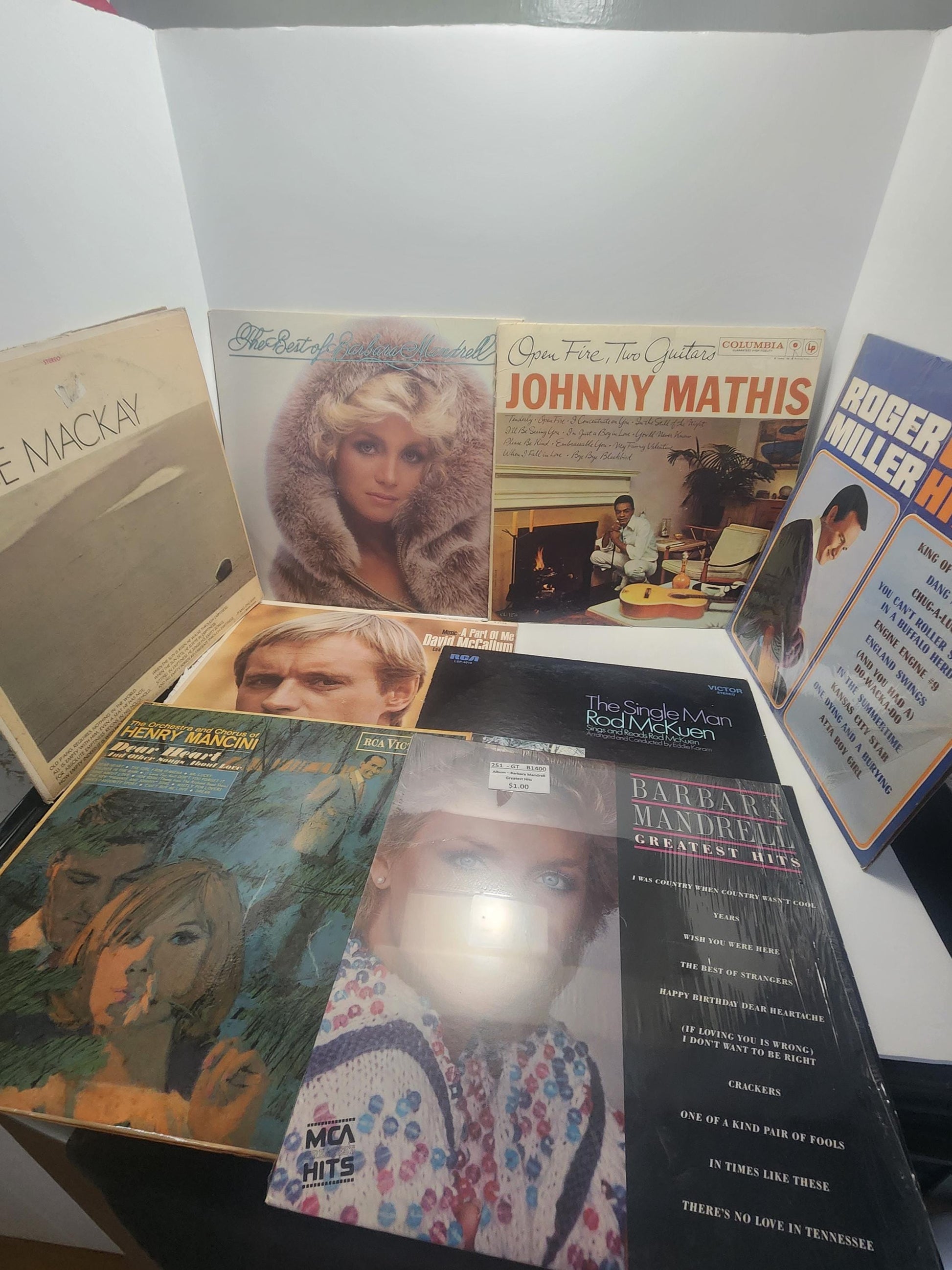1960s 1970s Vinyl Records Mixed LOT Of 8 - Vinyl - Records - LP Records - Vinyl Records - Music - Johnny Mathis - Rodgers Miller