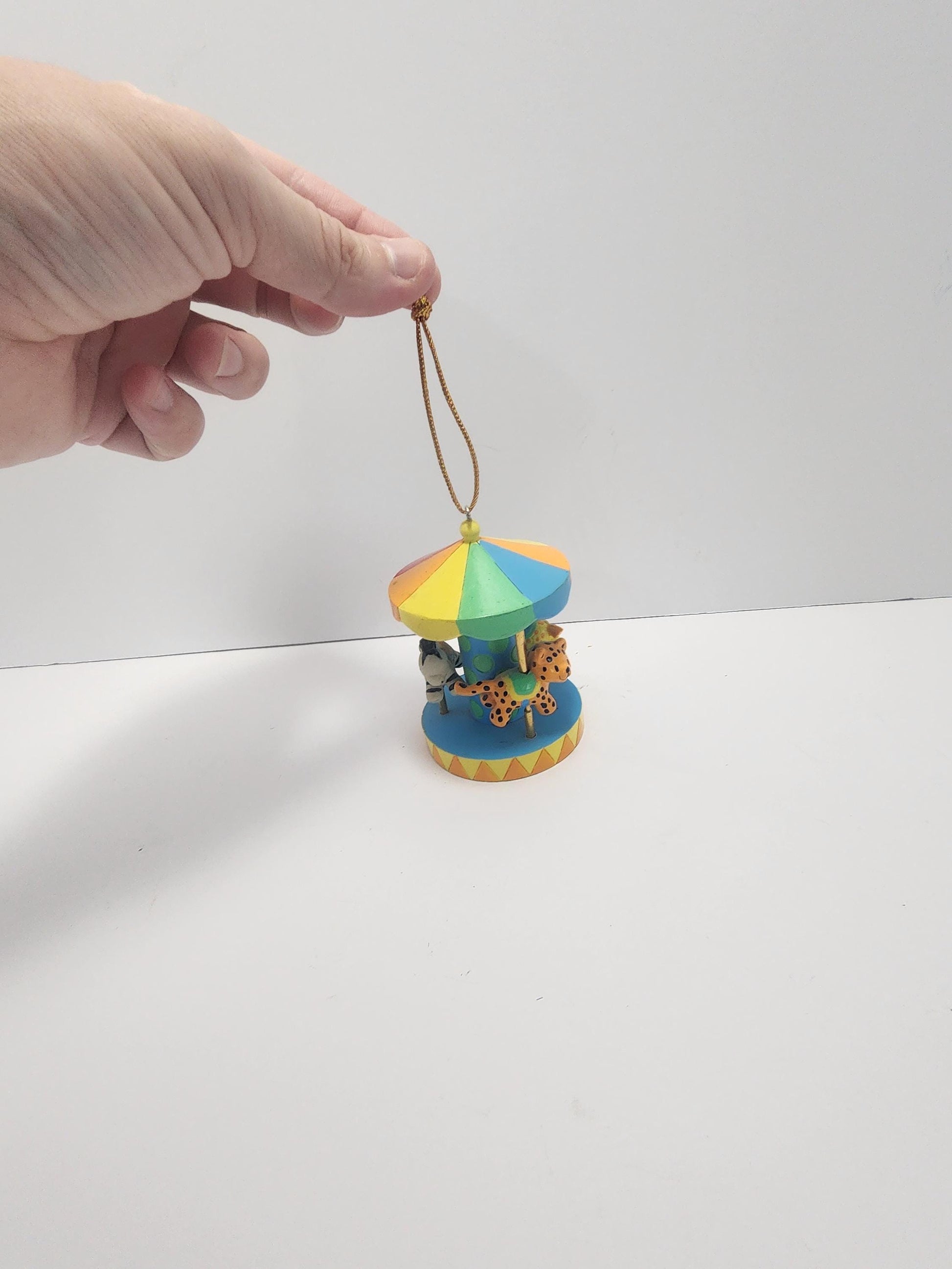 Hallmark 1990s Circus Carousel Christmas Ornament - Animals - Hallmark - Hallmark Ornaments - Ornaments - Carousel - Circus - Christmas