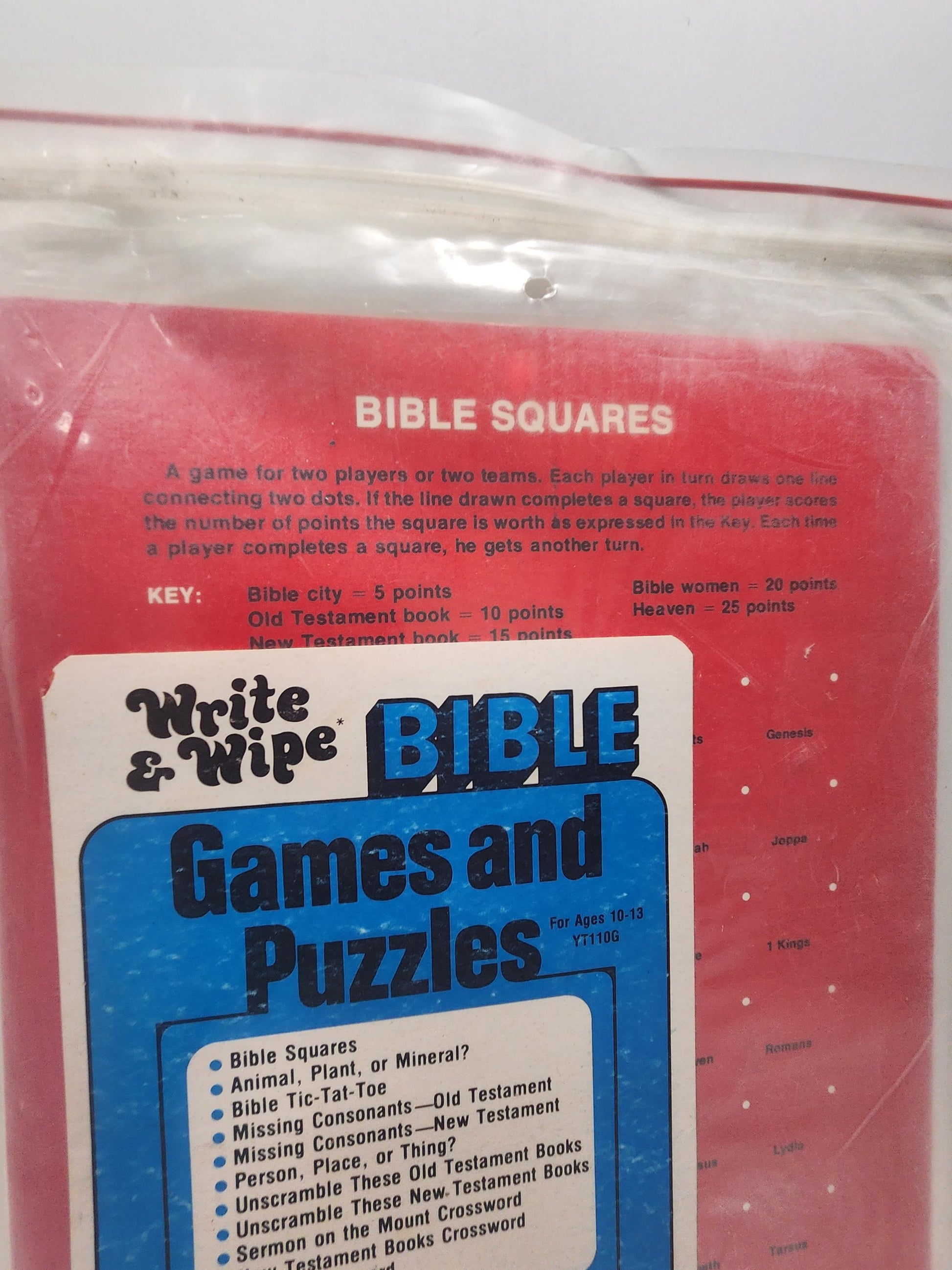Bible Squares Vintage Games & Puzzle - Church - Church Group - Religious Games - Religion - Bible Squares - Games - Family Games - Puzzles