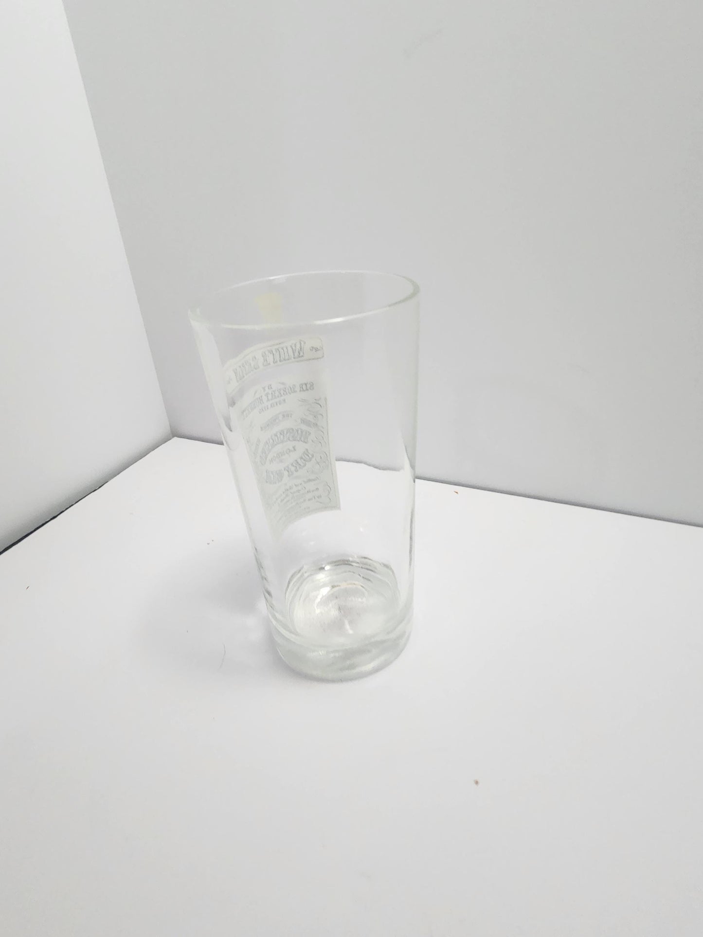 Vintage Prohibitionism Drinking Glass White Satin Distilled Dry Gin - Gin - Dry Gin - Satin Gin - Prohibition - Prohibitionism - Barware
