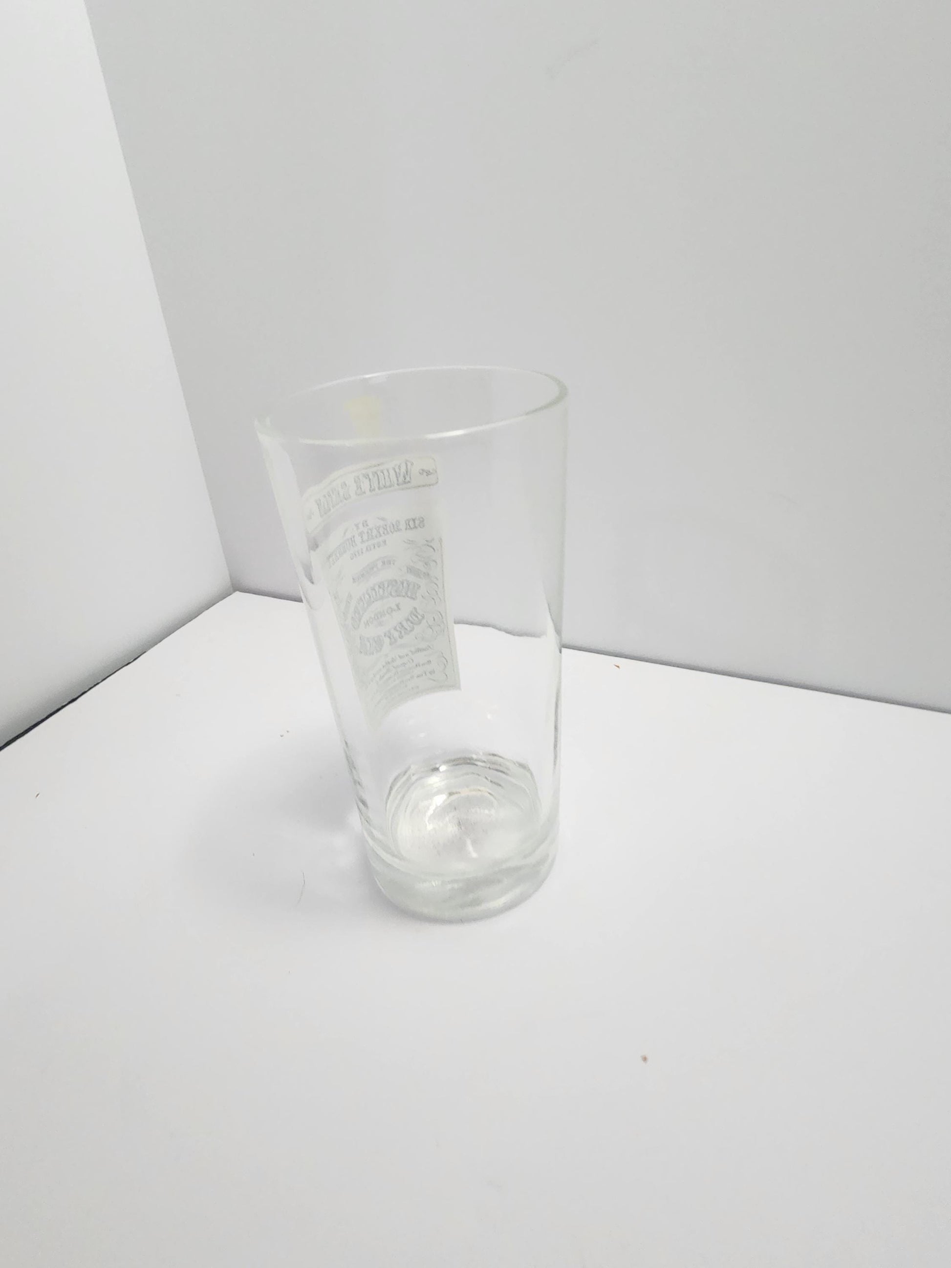 Vintage Prohibitionism Drinking Glass White Satin Distilled Dry Gin - Gin - Dry Gin - Satin Gin - Prohibition - Prohibitionism - Barware