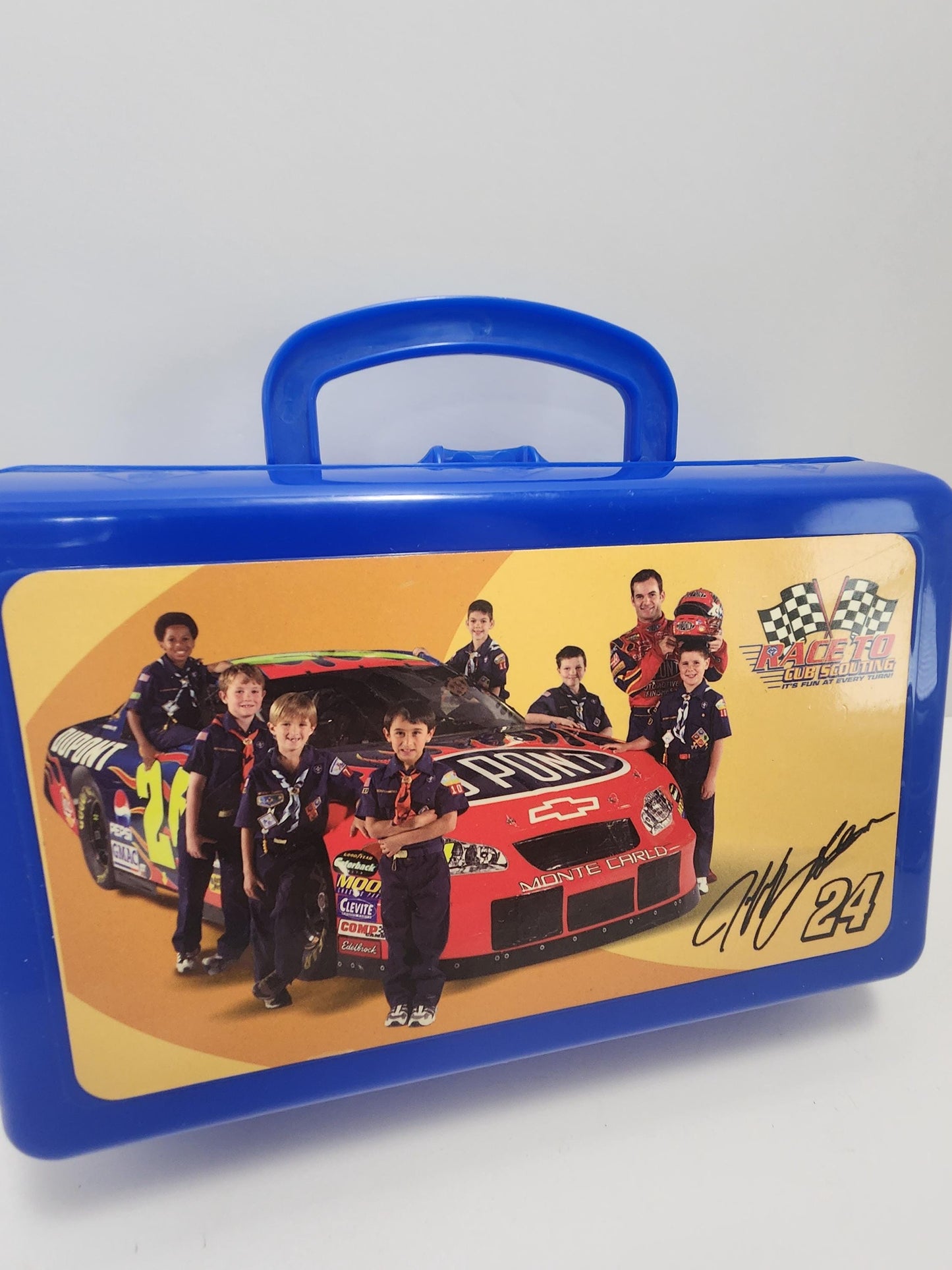 Jeff Gordon Nascar Race To Cub Scouts Plastic Vintage Pencil Box - Nascar - Jeff Gordon - Pencil Case - School Supplies - Nascar Gifts