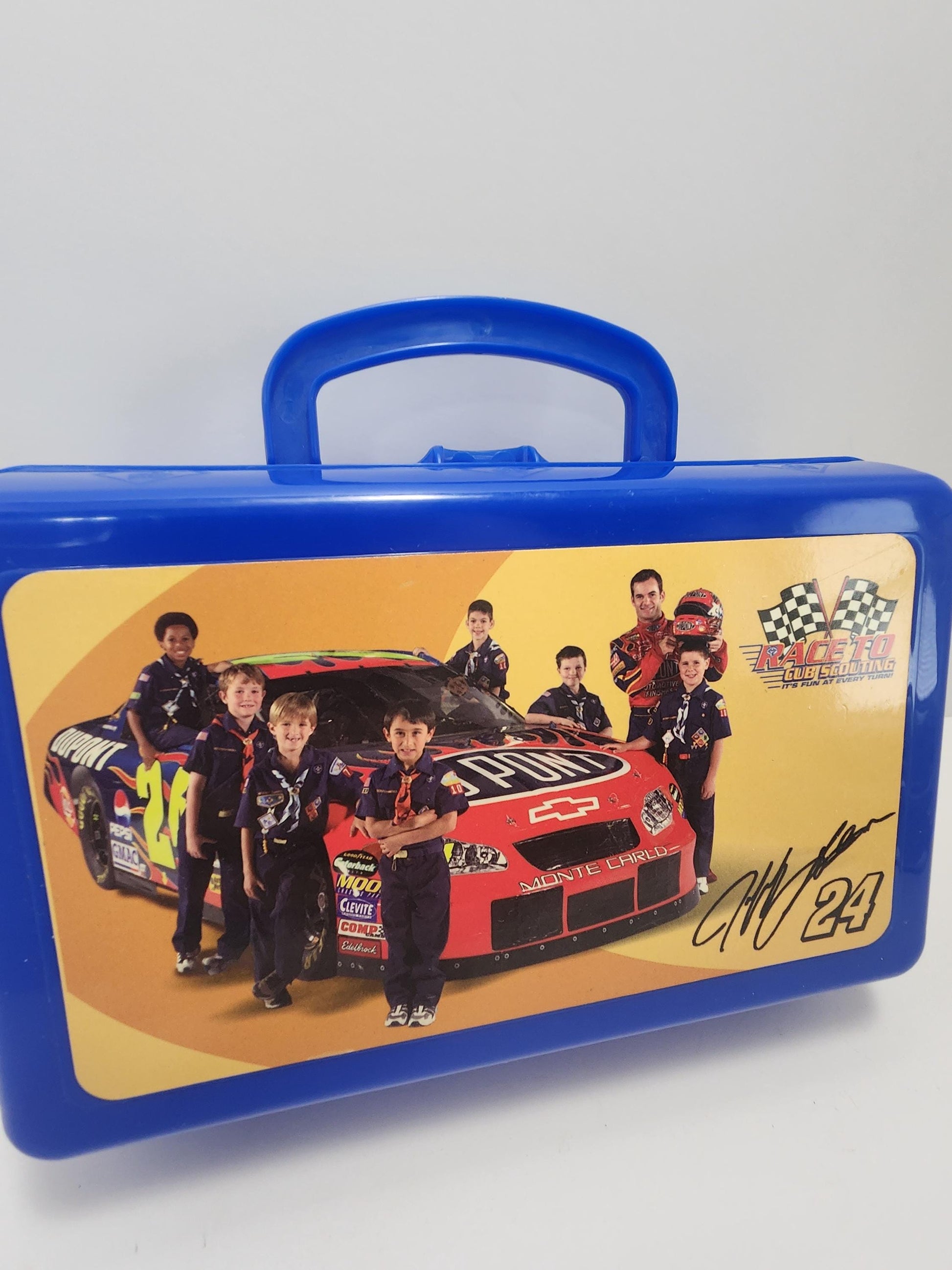 Jeff Gordon Nascar Race To Cub Scouts Plastic Vintage Pencil Box - Nascar - Jeff Gordon - Pencil Case - School Supplies - Nascar Gifts