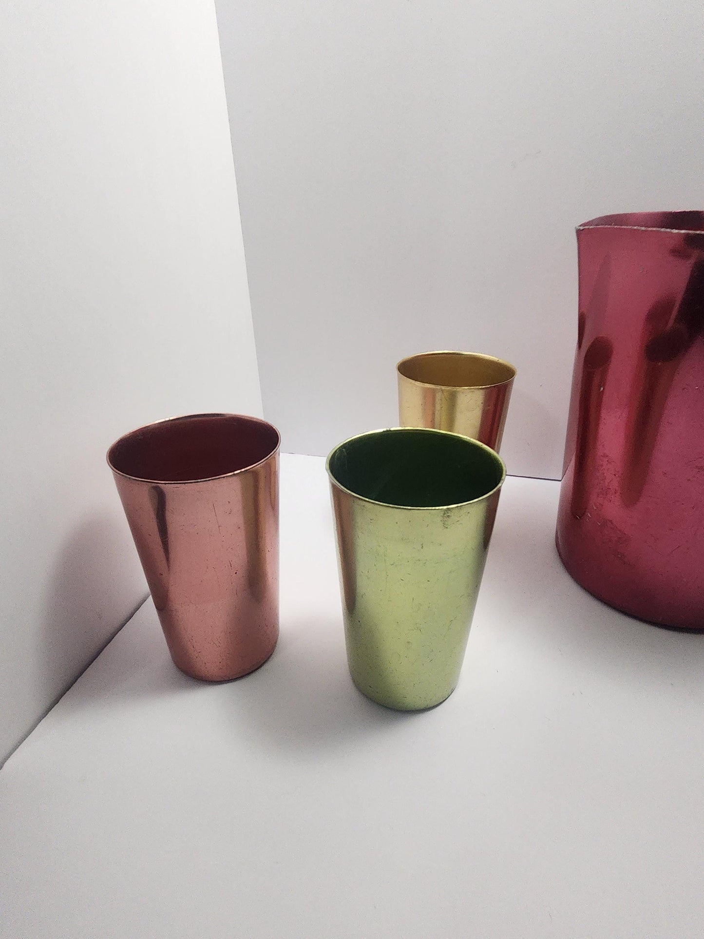 Aluminum Retro Style Tumbler Glasses SET Of 8 - Bascal - Glasses - Tumblers - Retro Kitchen - Colorful - Kitchen - Glasses - Vintage Glasses