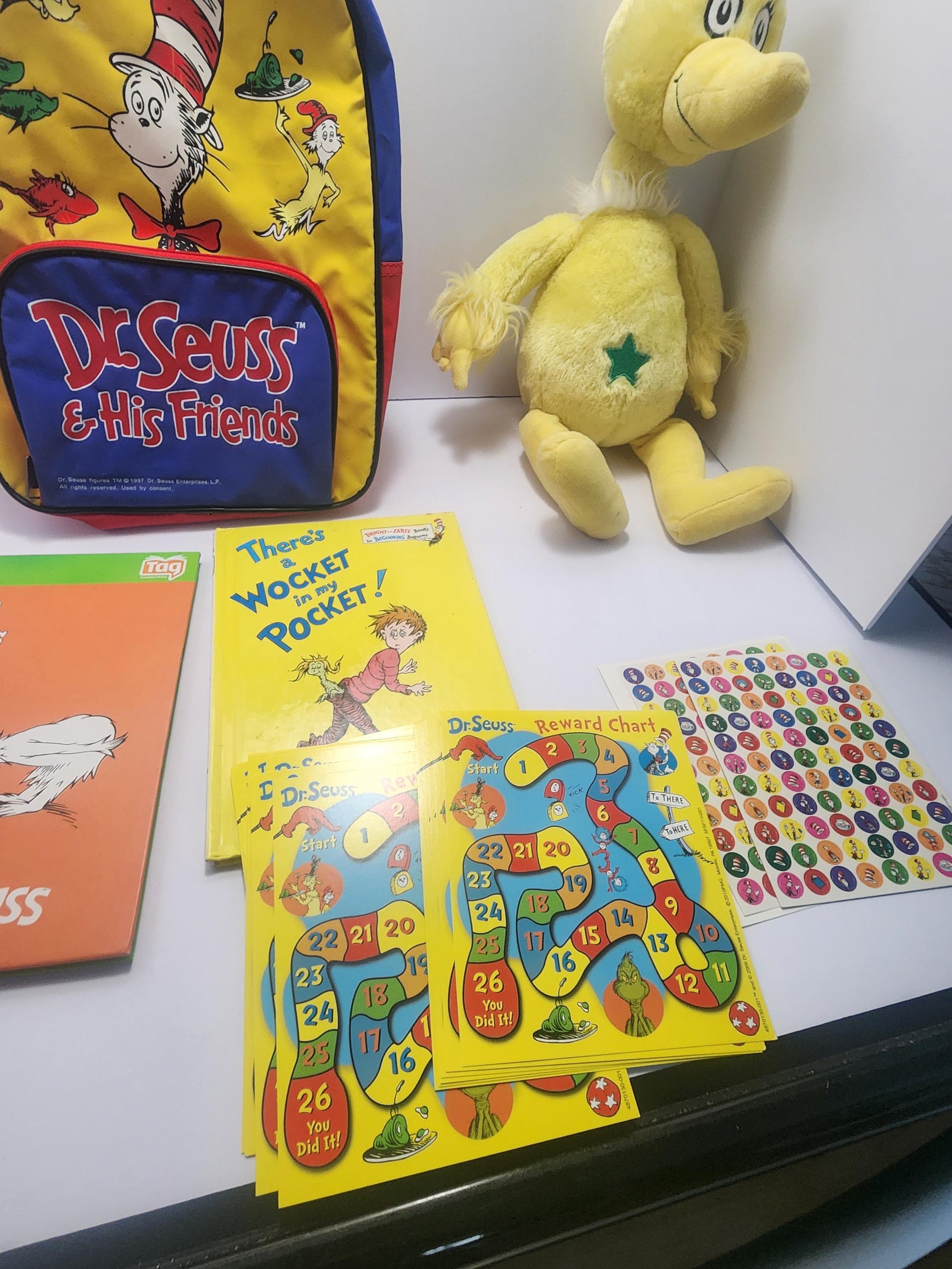 Vintage Classic 1997 Dr Suess Cat In The Hat Small Bookbag Gift Set - Dr Seuss - Bookbag - Dr Seuss Bookbag - Vintage Bags