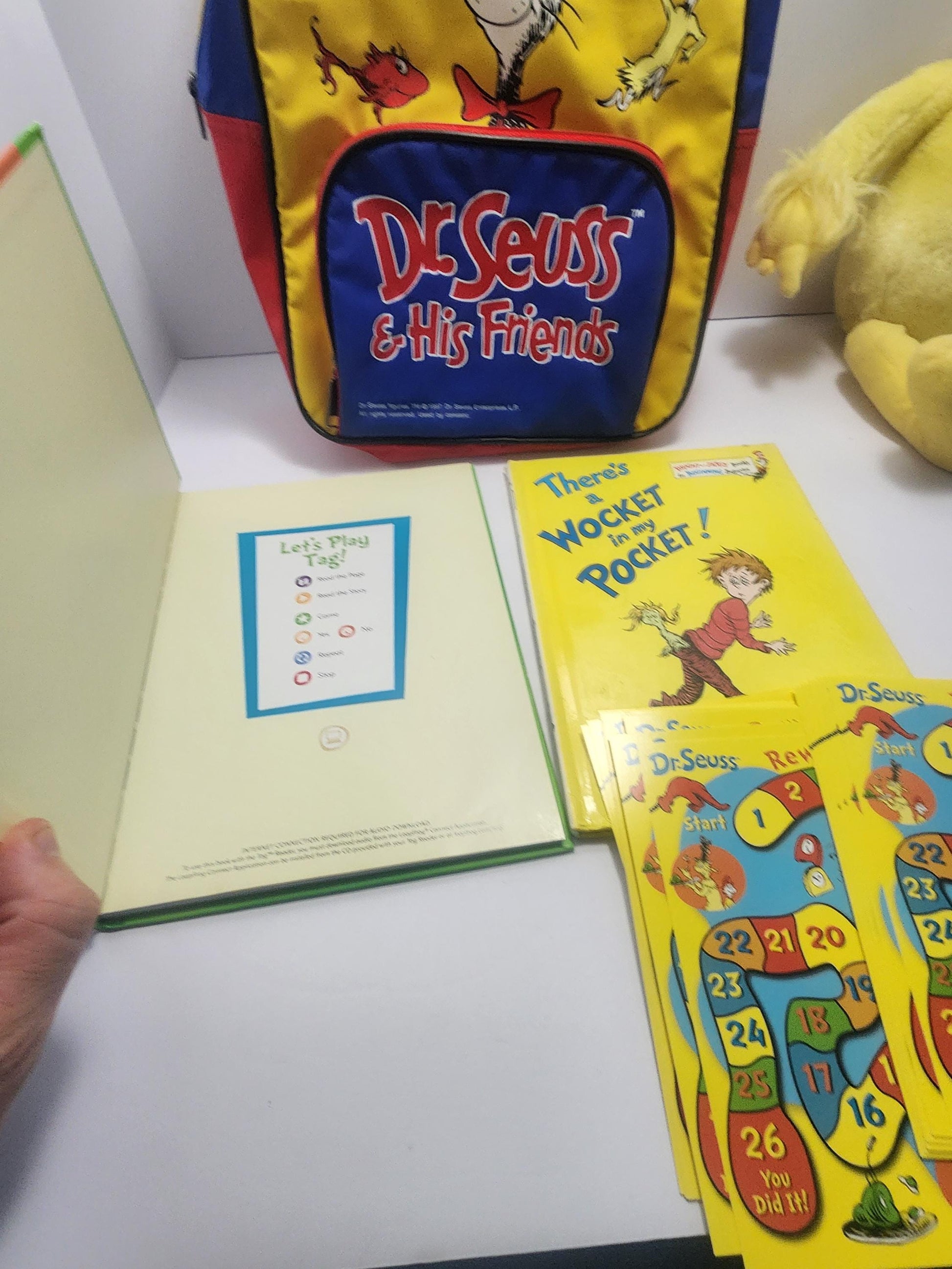 Vintage Classic 1997 Dr Suess Cat In The Hat Small Bookbag Gift Set - Dr Seuss - Bookbag - Dr Seuss Bookbag - Vintage Bags