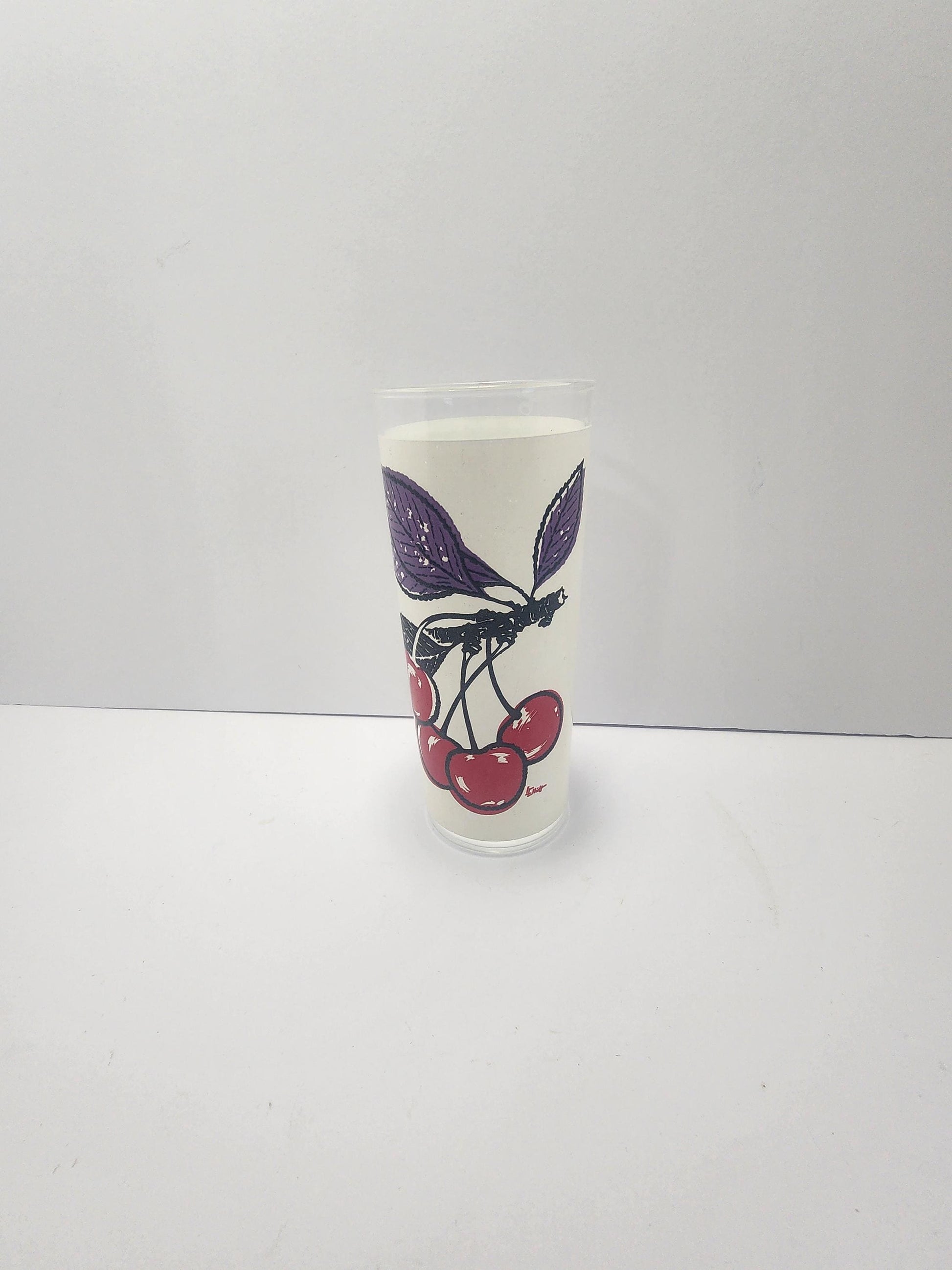 1950s Elliott Vintage Fruit Tumbler Glass - Tumblers - Glasses - Fruit - Cherries - Cherry Glass - Fruit Glass - Glassware - Fruit Decor