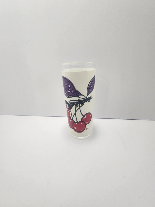 1950s Elliott Vintage Fruit Tumbler Glass - Tumblers - Glasses - Fruit - Cherries - Cherry Glass - Fruit Glass - Glassware - Fruit Decor
