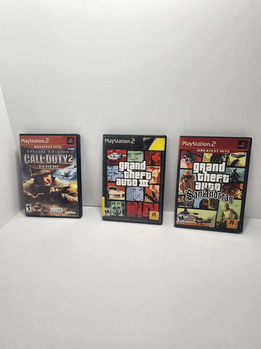 Playstation 2 LOT Of 3 Vintage Games - Sony - PlayStation- Playstation 2 - Games - Cod - Call Of Duty - Grand Theft Auto
