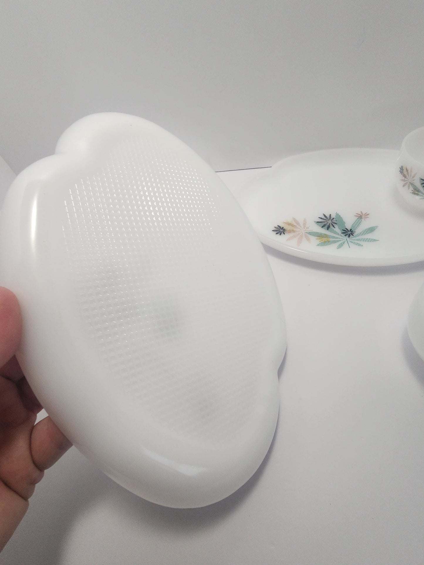 1950s Federal Glass Set Of 3 Saucer Cups & Plates - 1950s - Antiques - China - Saucer - Cups - Plates - Dinnerware