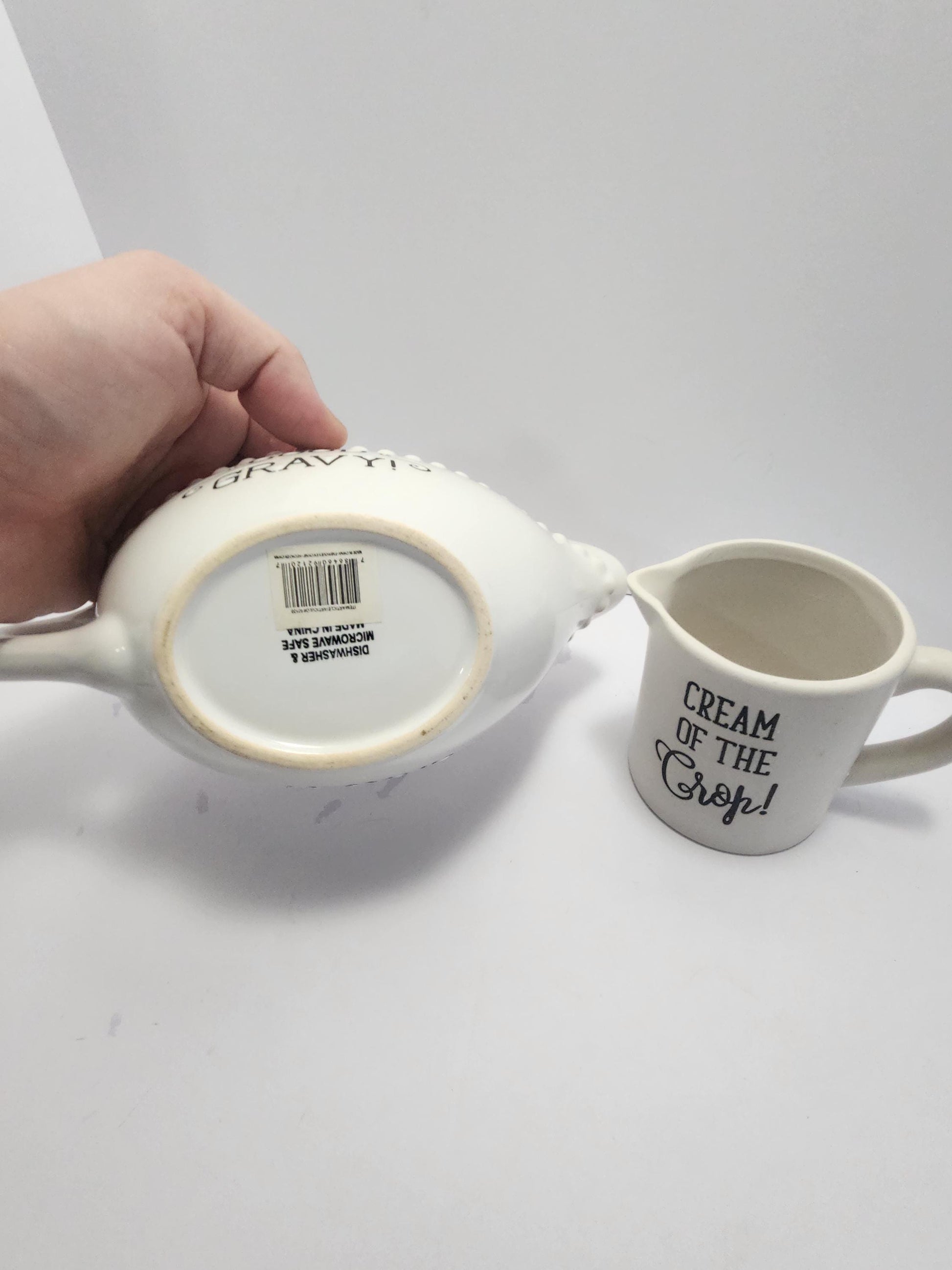 Cream Of The Crop & Good Gravy SET Of 2 - Creamery - Gravy - Gravy Dish - Kitchen - Bowls - Mugs - Kitchen Set - Dinnerware