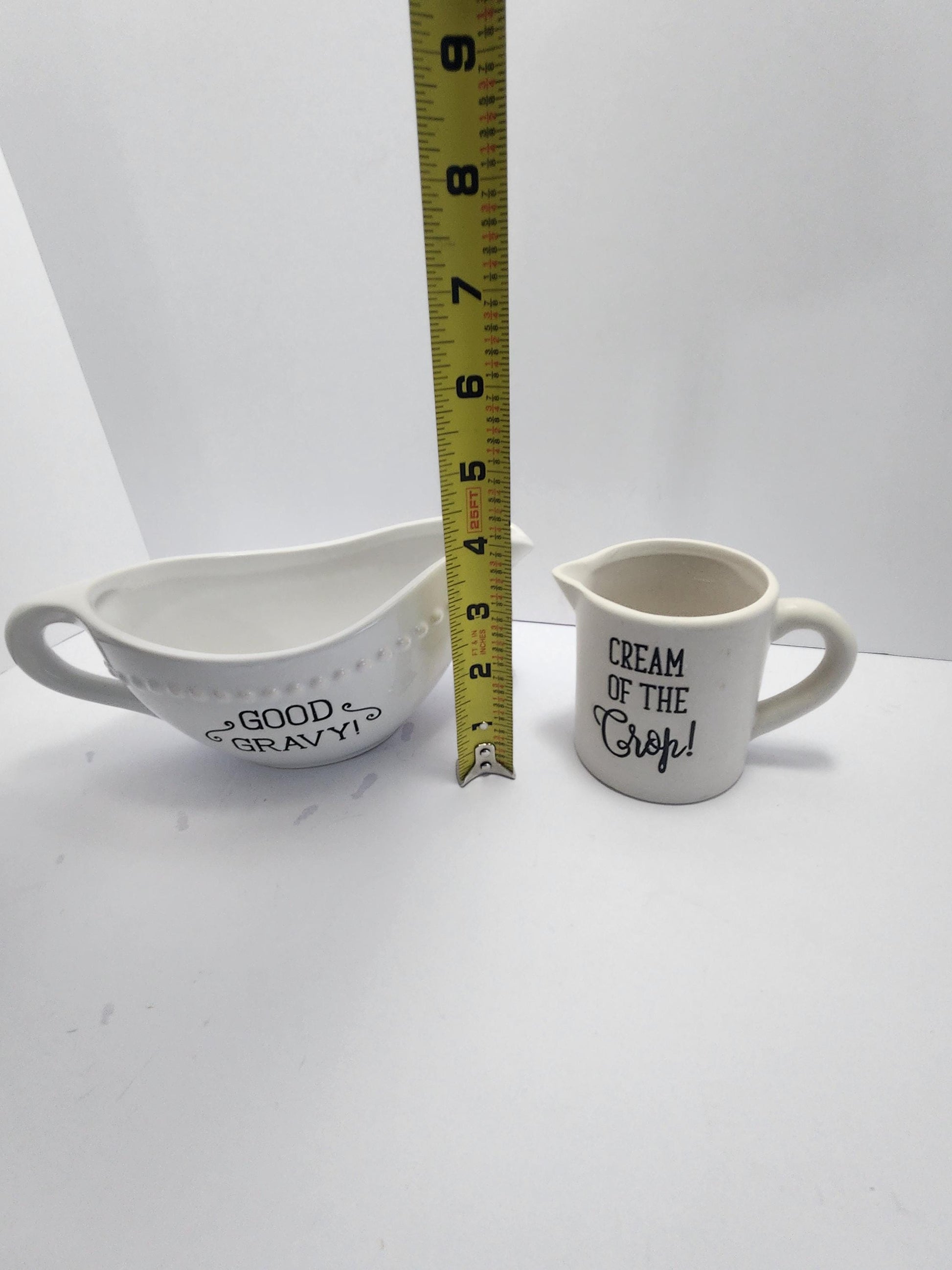 Cream Of The Crop & Good Gravy SET Of 2 - Creamery - Gravy - Gravy Dish - Kitchen - Bowls - Mugs - Kitchen Set - Dinnerware