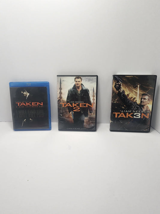 Liam Neeson Taken 1 2 3 Full Collection With 1 Blue Ray - Liam Neeson - Taken - Taken Movie - Movies - Movie Set - Dvds - Blueray - Movies