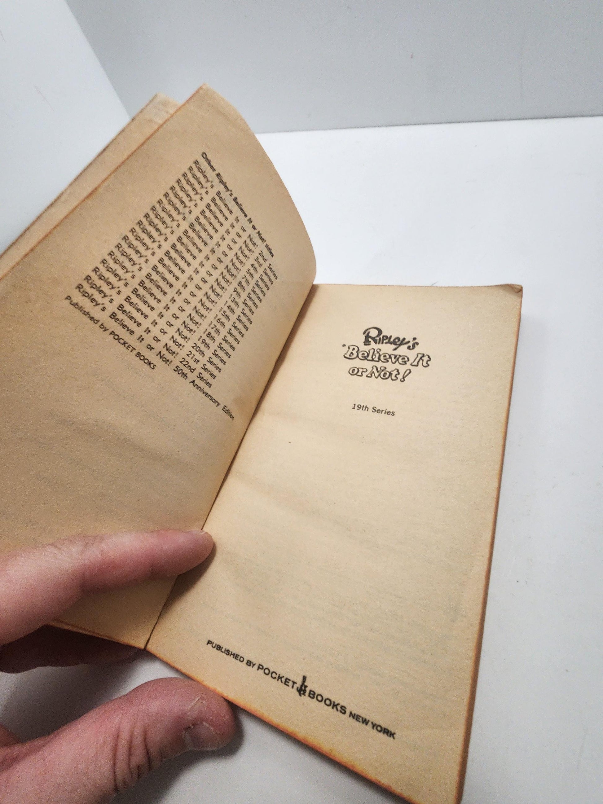 1972 Ripley's Beleive It Or Not 19th Series Book - Books - Vintage Books - 1970s - Ripley's - Ripley's Beleive It Or Not