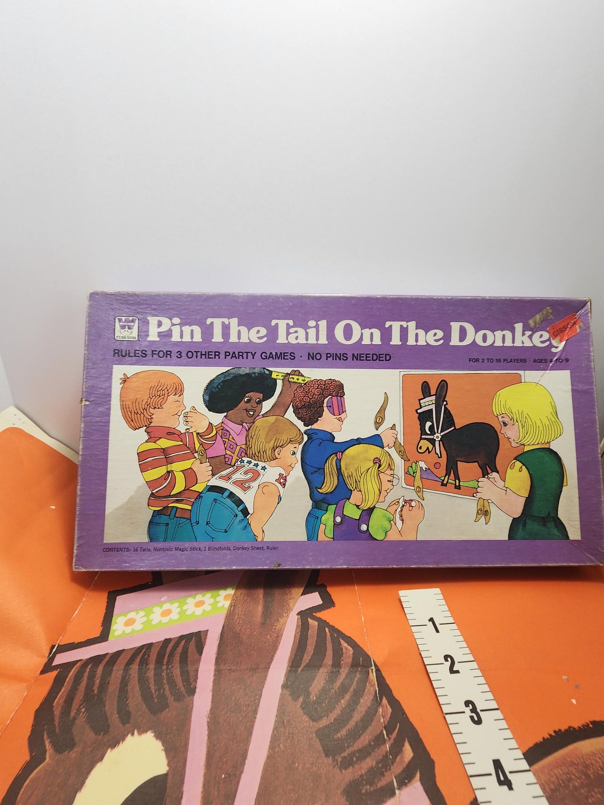 1967 Whitman Pin The Tail On The Donkey Game - Pin The Tail - Donkey - Whitman - Whitman Games - Vintage Games - Board Games - Family Games