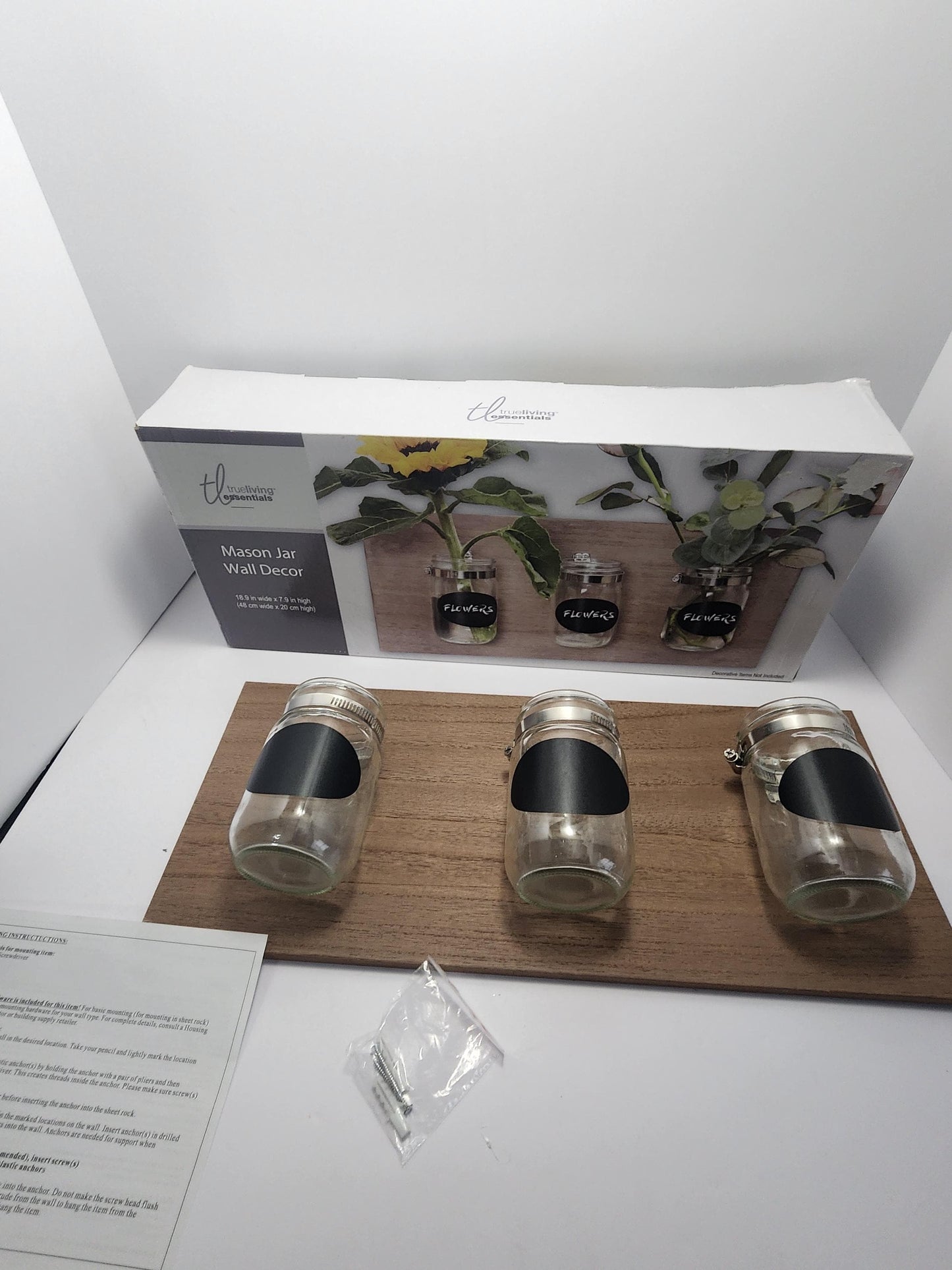 Mason Jar SET Of 3 Wall Decor Hanging Board - Mason Jars - Wall Decor - Wall Hanging - Planters - Decor - Plants