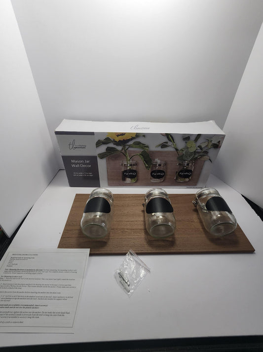 Mason Jar SET Of 3 Wall Decor Hanging Board - Mason Jars - Wall Decor - Wall Hanging - Planters - Decor - Plants