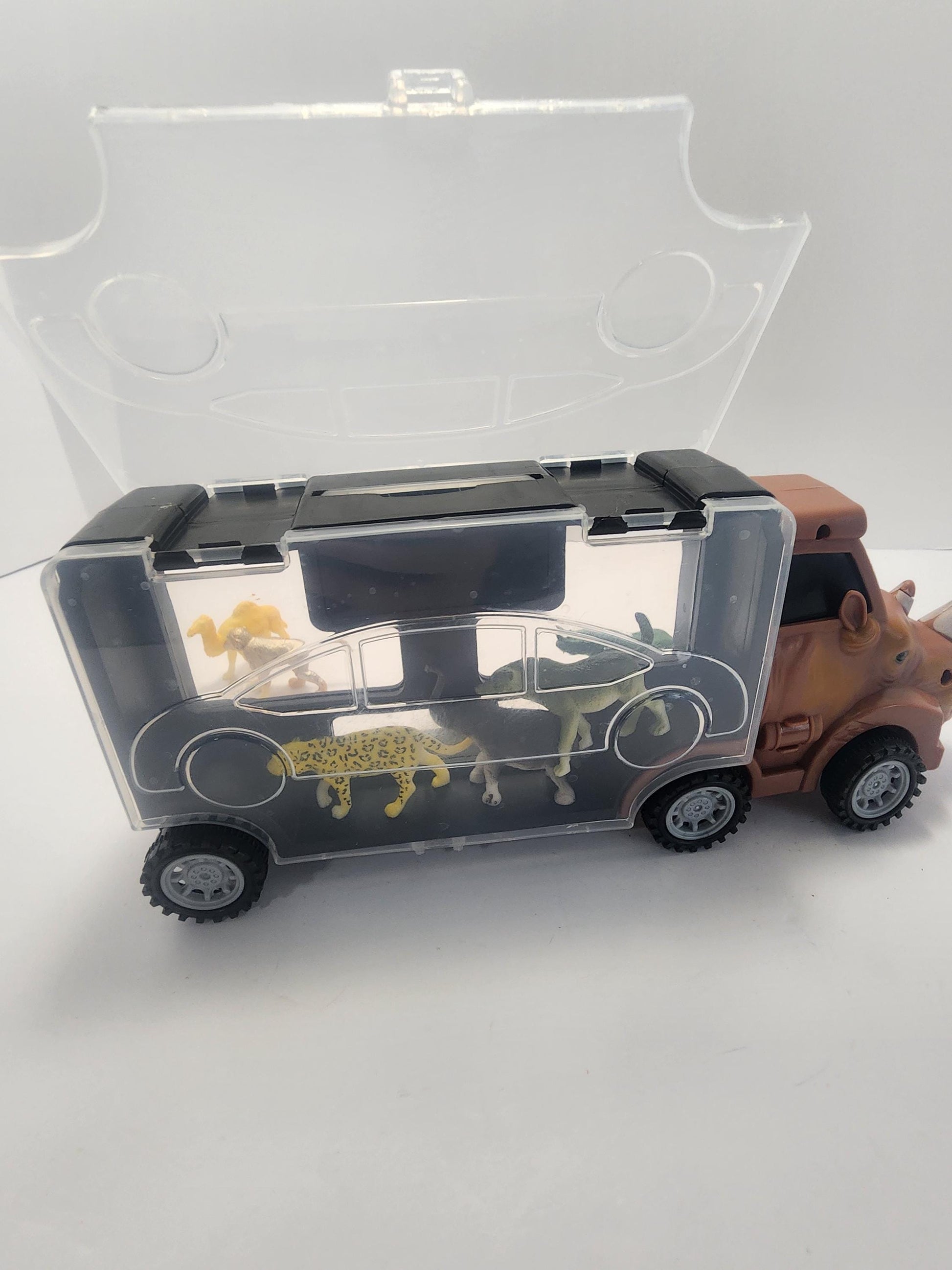 Cocobaby Coop Rhino Truck Animal Transport Playset - Animals - Pretend Play - Playset - Semi - Hauler - Toy Trucks - Safari Animals - Toy Ca