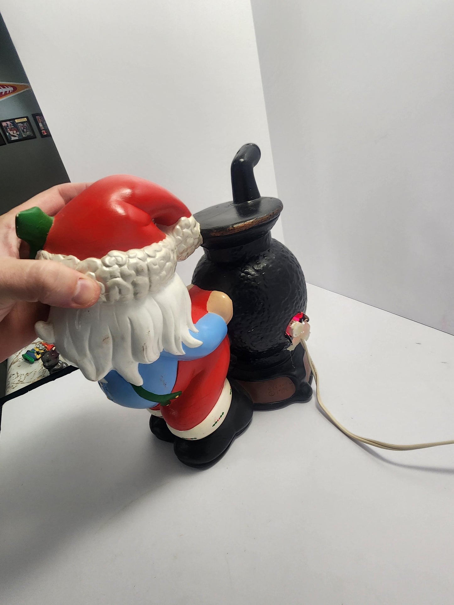 1980s Ceramic Santa Claus With Red Lights Up - Santa - Ceramic Santa - Light Up - Christmas - Christmas Figurines - Santa Claus