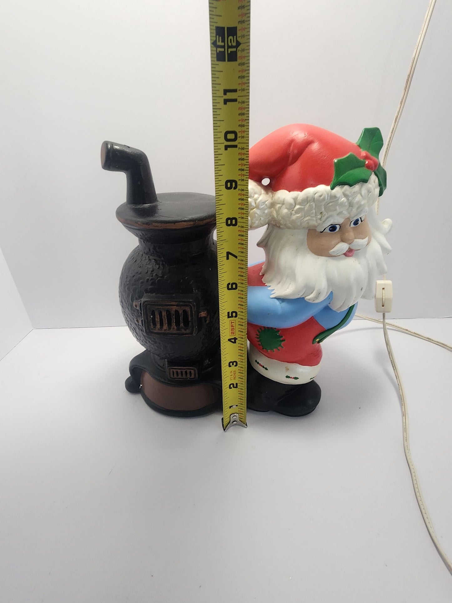 1980s Ceramic Santa Claus With Red Lights Up - Santa - Ceramic Santa - Light Up - Christmas - Christmas Figurines - Santa Claus