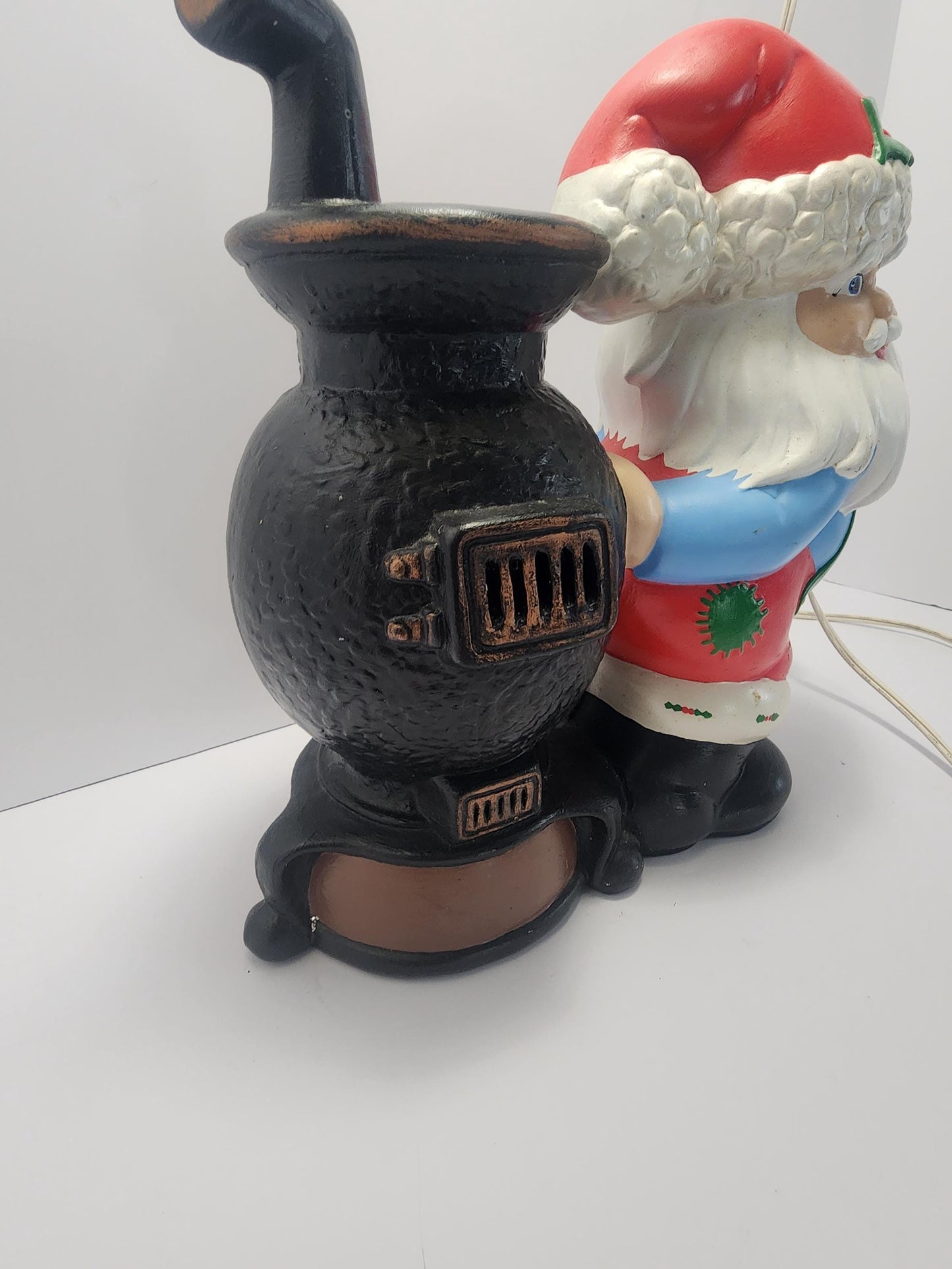 1980s Ceramic Santa Claus With Red Lights Up - Santa - Ceramic Santa - Light Up - Christmas - Christmas Figurines - Santa Claus