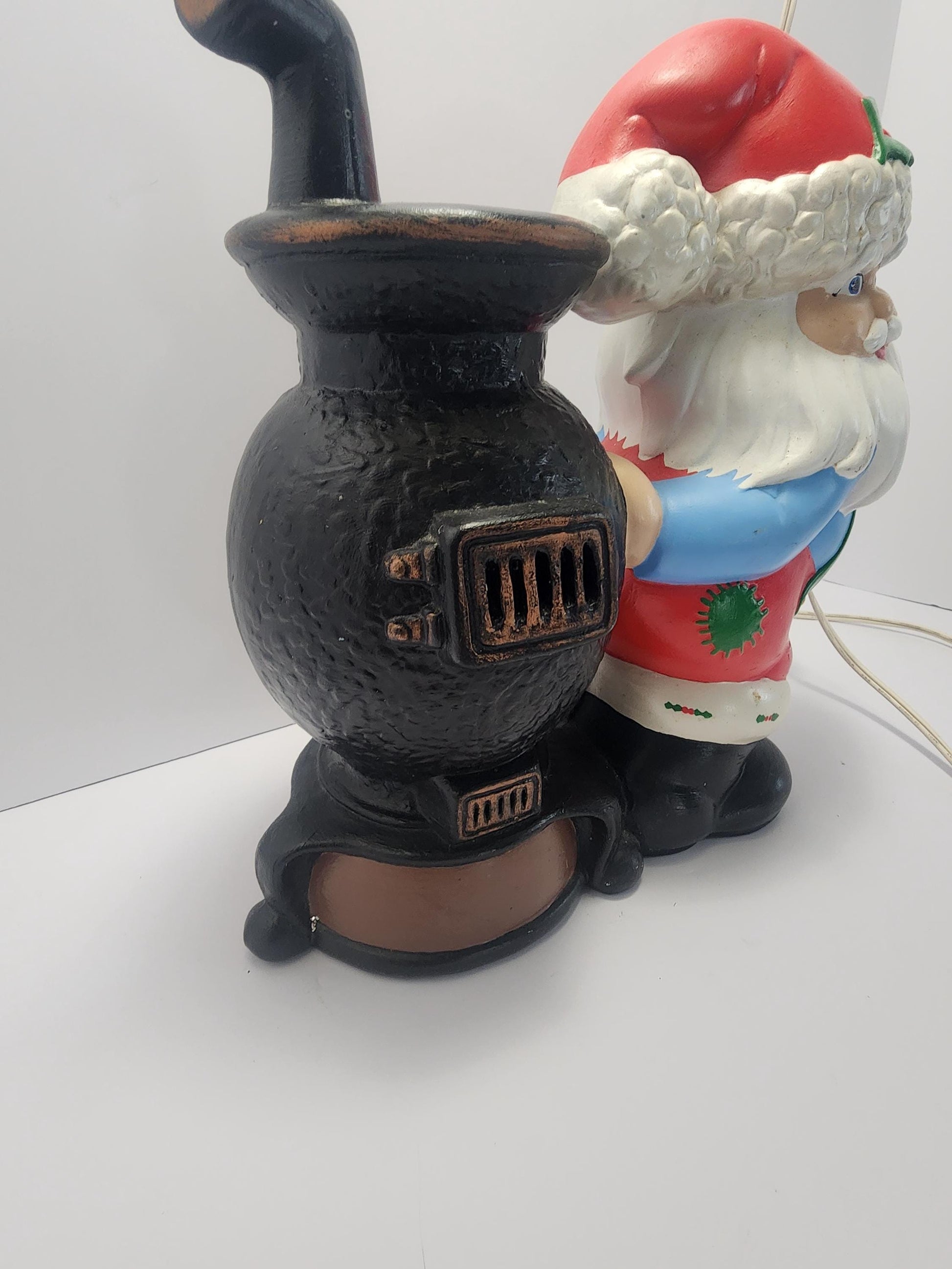 1980s Ceramic Santa Claus With Red Lights Up - Santa - Ceramic Santa - Light Up - Christmas - Christmas Figurines - Santa Claus
