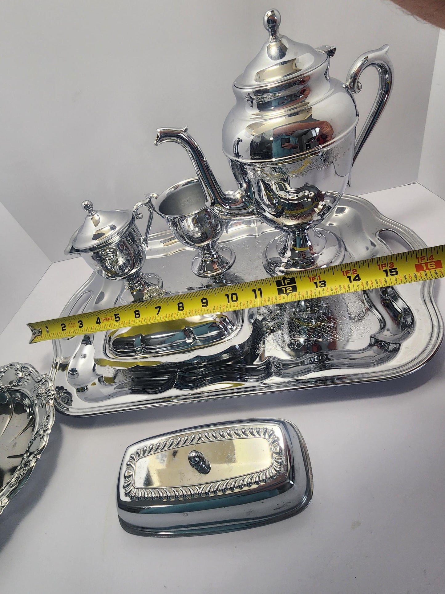 Irvinware 1970s Silver Vintage Platter Setving Tray Set - Silverware - Irvinware - Vintage Kitchen - Silver - Platter - Serving Tray - Tea