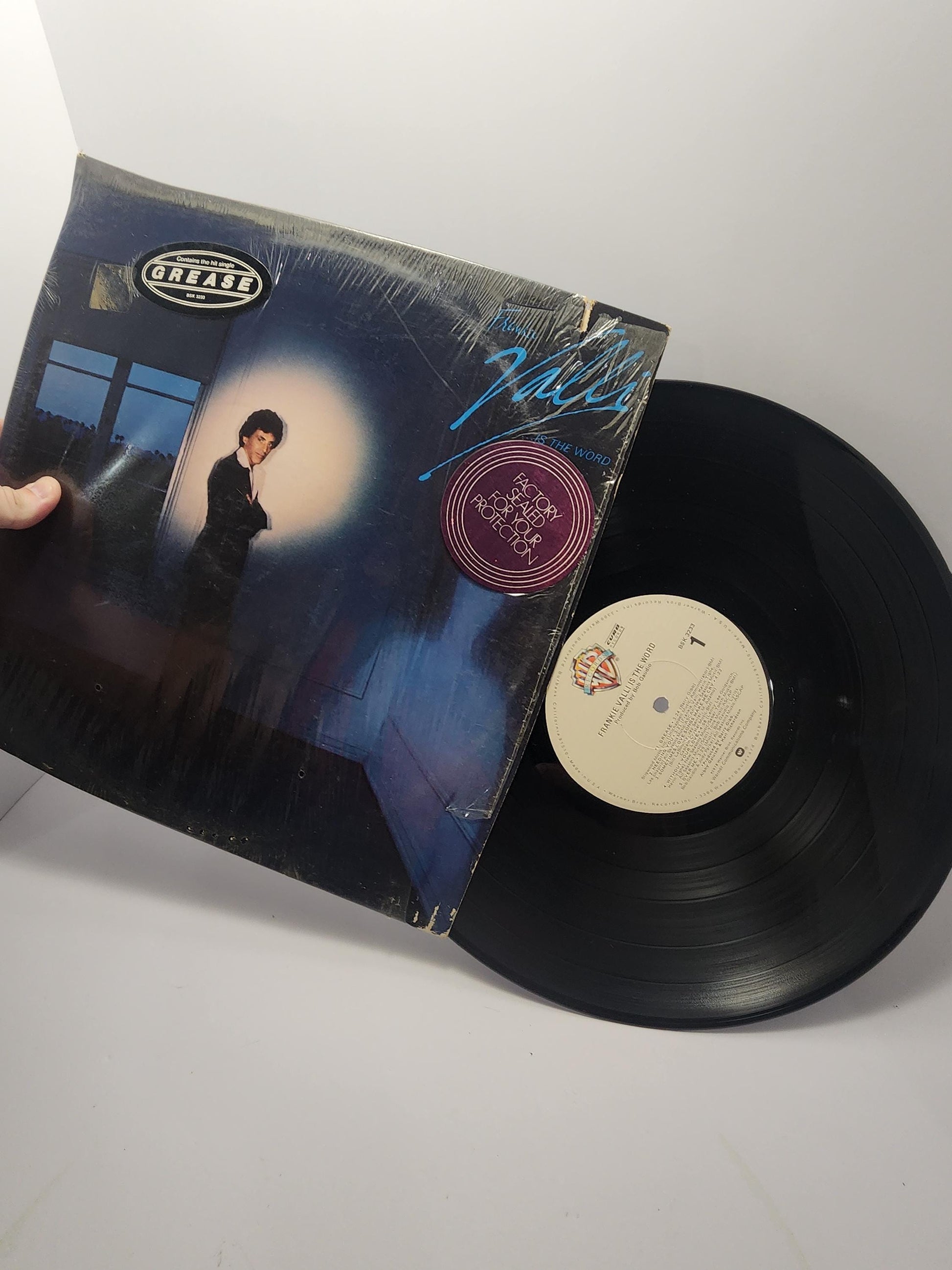 Frankie Valli Grease Vintage 1980s Vinyl LP Record - Grease - Frankie Valli - Records - Soundtracks - Vinyl - Vinyl Lp Records