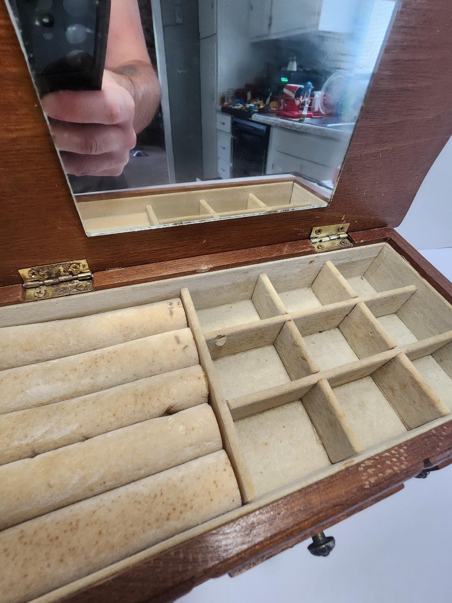 Vintage Centurion Wooden 1990s Jewelry Box - Jewelry - Jewelry Box - Wooden Box - Mirror - Gift For Women - Wooden Jewelry Box