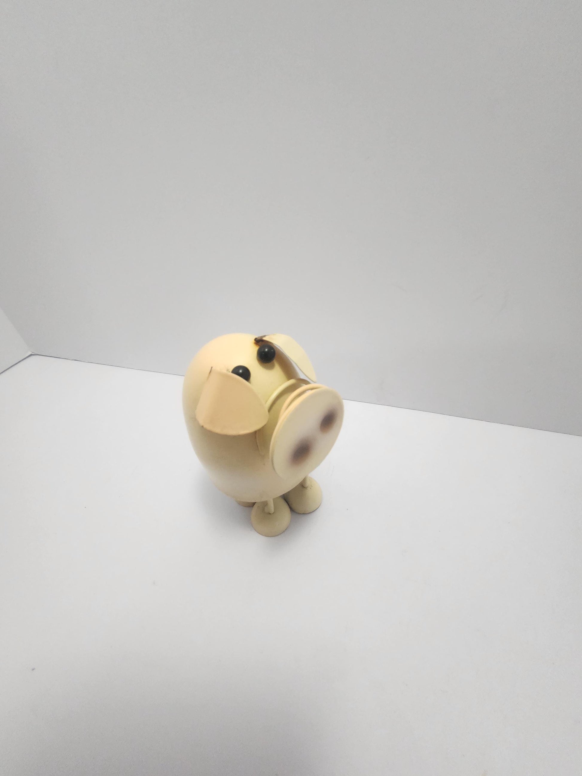 Unique Bobble Metal Pig With Cute Tail - Farm Animals - Pigs - Pig Figures - Knick Knacks - Farming - Farm Decor - Hogs