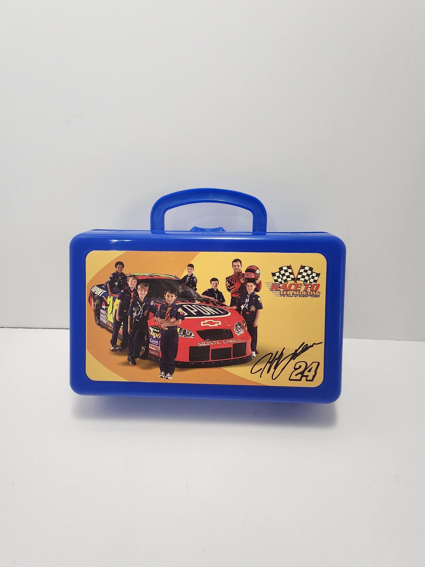 Jeff Gordon Nascar Race To Cub Scouts Plastic Vintage Pencil Box - Nascar - Jeff Gordon - Pencil Case - School Supplies - Nascar Gifts