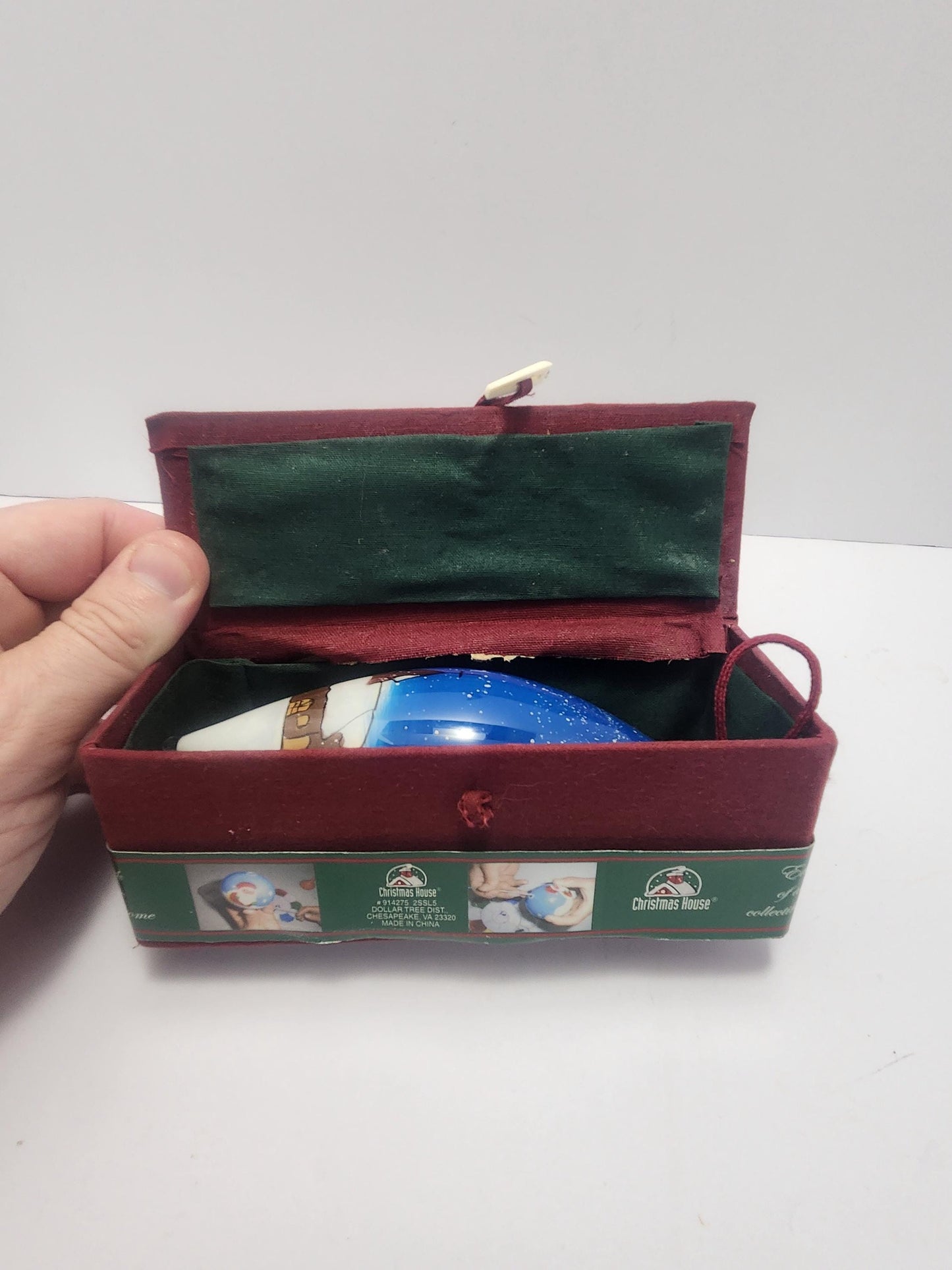 Hand Painted Vintage Christmas Teardrop Ornament With Collectable Storage Box - Teardrop Ornaments - Ornaments - Christmas - Christmas Ornam