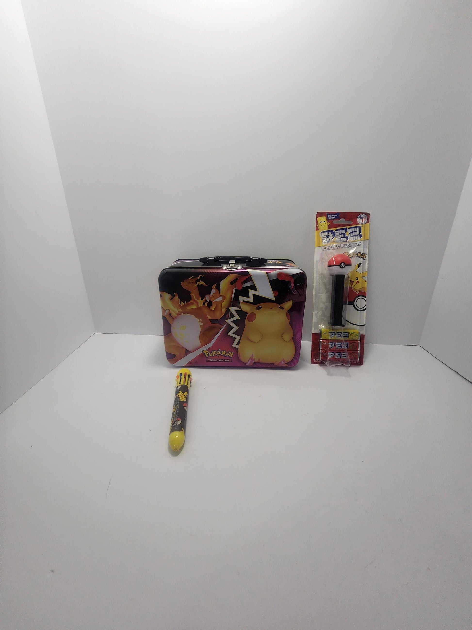 Pokemon Mixed LOT Of 3 - Lunchbox - Lunch Box - Tins - Pokemon - Pokemon Gifts - Pez - Pens - TCG - Pokemon Cards