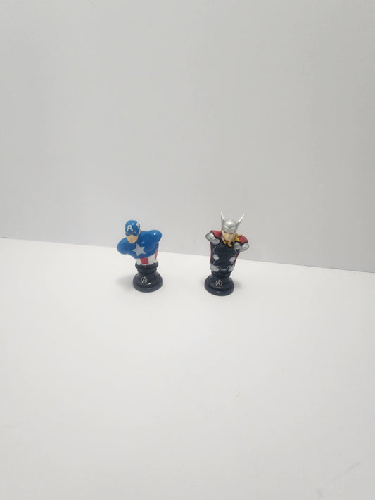 Captain America & Thor LOT Of 2 Marvel Toy Figures - Cake Toppers - Marvel - Marvel Gift - Marvel Toys - Captain America - Thor - Superheros