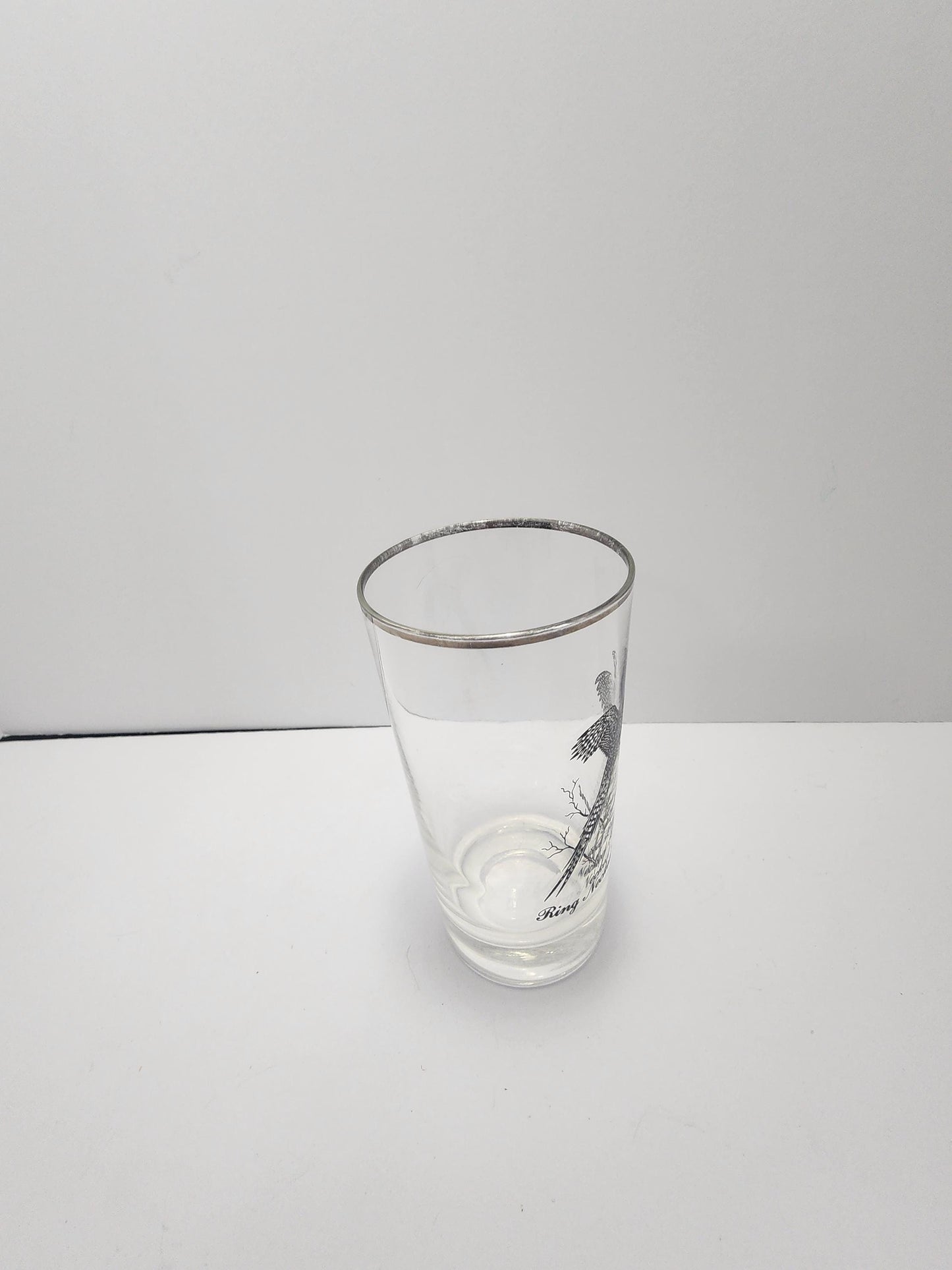 Vintage Ring Tailed Pheasant Silver Rimmed Federal Glass - Wildlife - Pheasant- Pheasant Forever - Hunting - Birds - Drinkware - Glasses