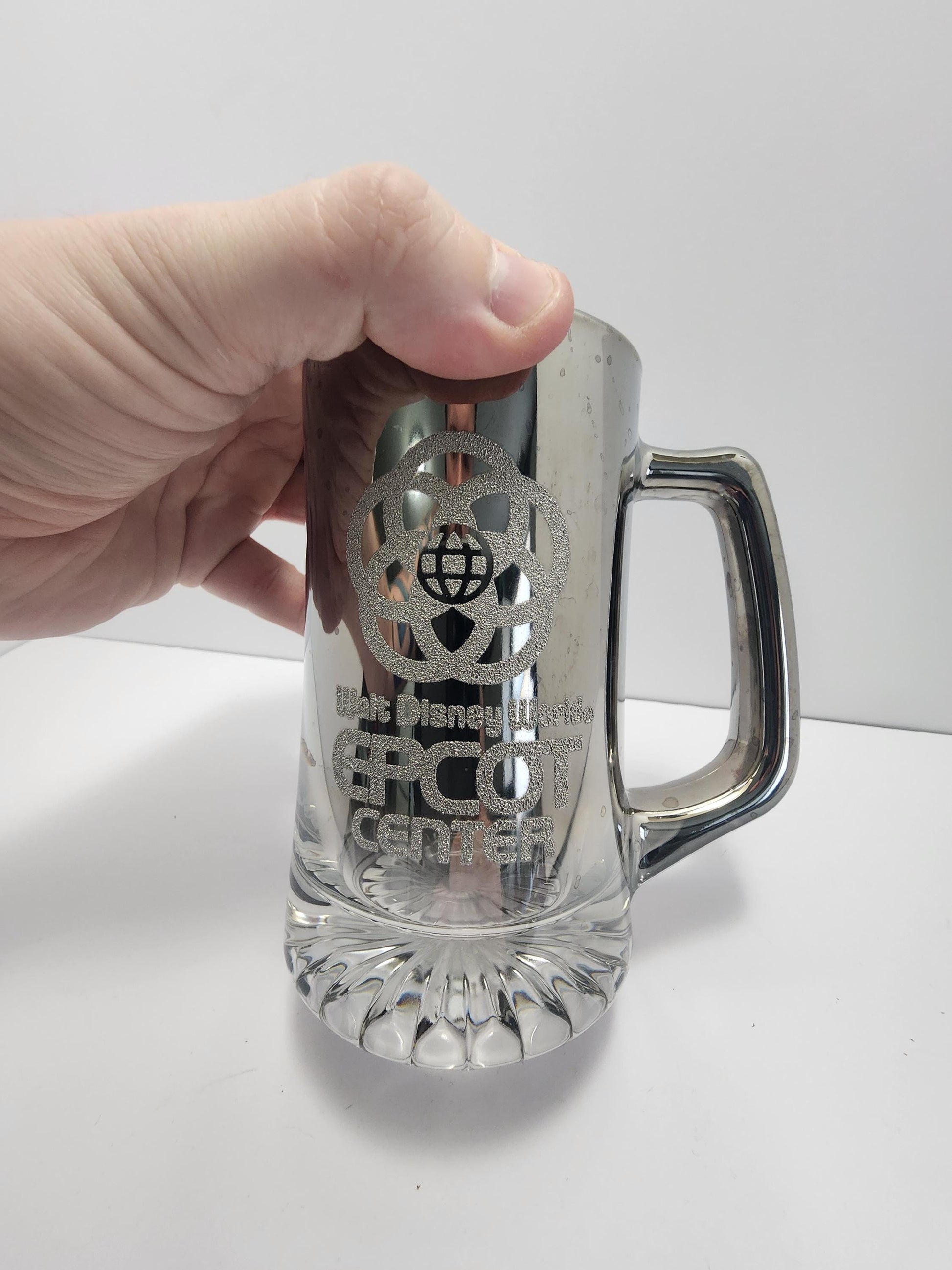Vintage 1990s Disney World Epcot Center Silver Stein - Stein - Disney - Disney Mug - Disney World - The Disney Store - Epcot - Glasses