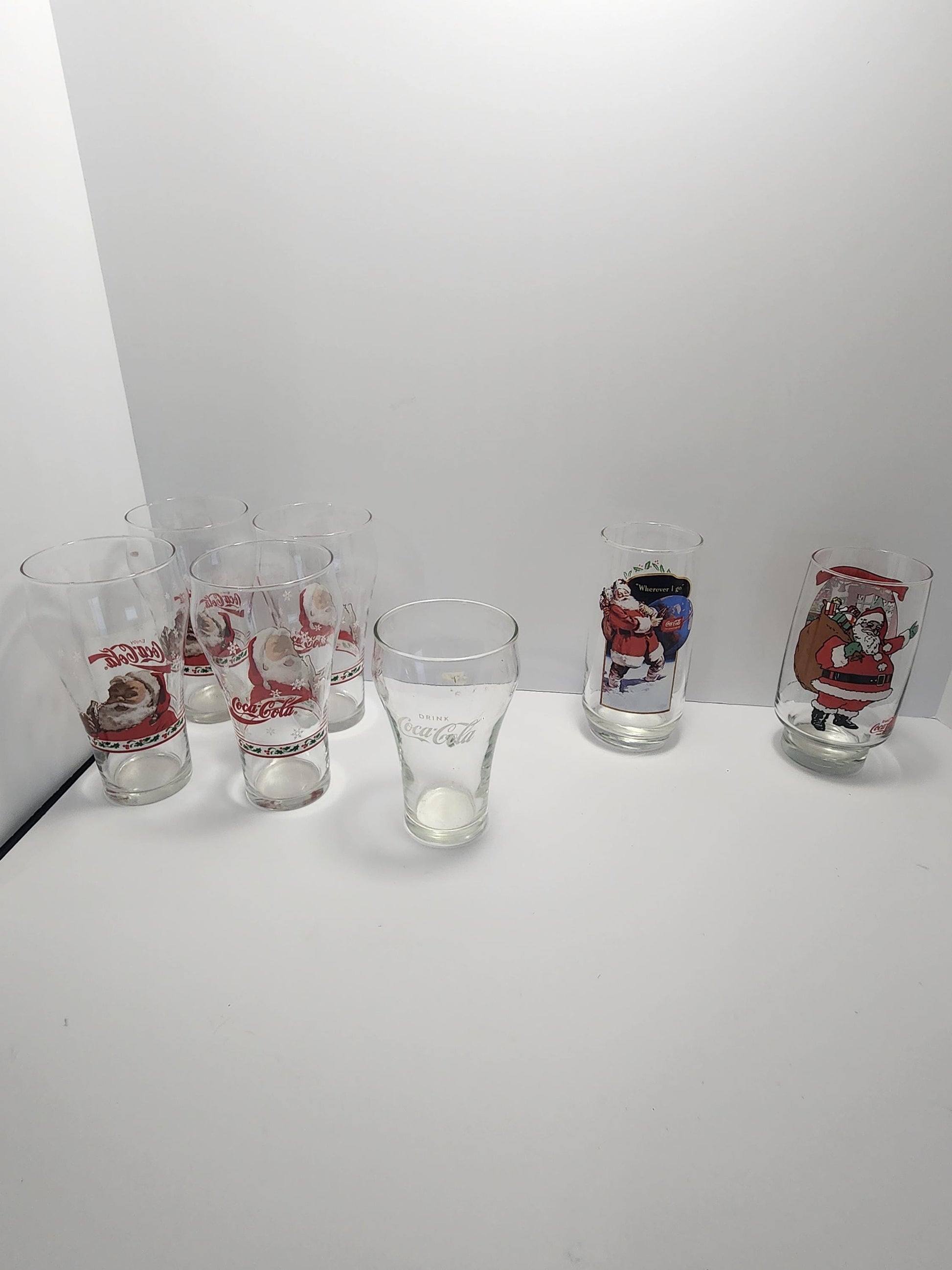Coca Cola Vintage Christmas Santa Claus Glasses - Coca Cola - Coca Cola Glasses - Santa Claus - Santa Glasses - Christmas - Glasses - Drinks