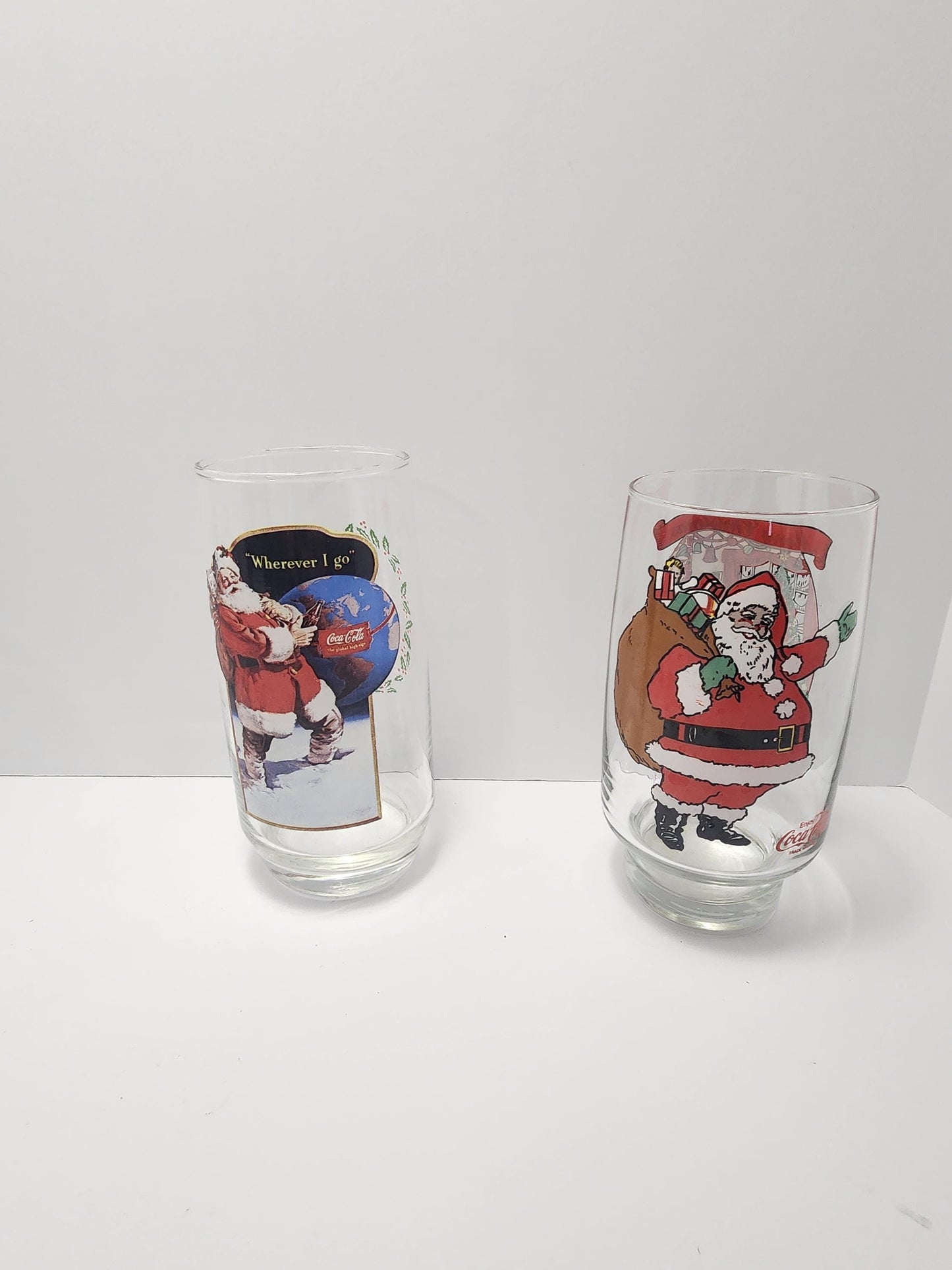 Coca Cola Vintage Christmas Santa Claus Glasses - Coca Cola - Coca Cola Glasses - Santa Claus - Santa Glasses - Christmas - Glasses - Drinks